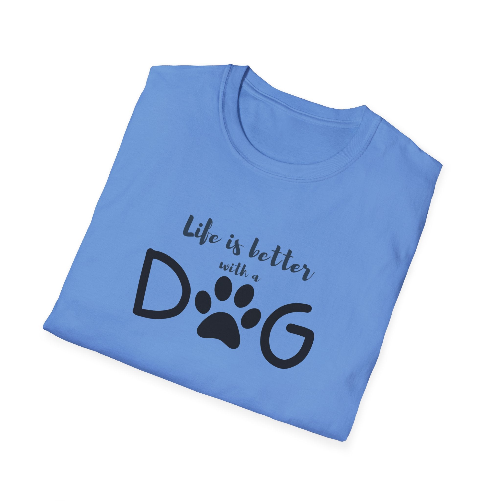 Ladies soft relaxed Tee- Life is better with a dog