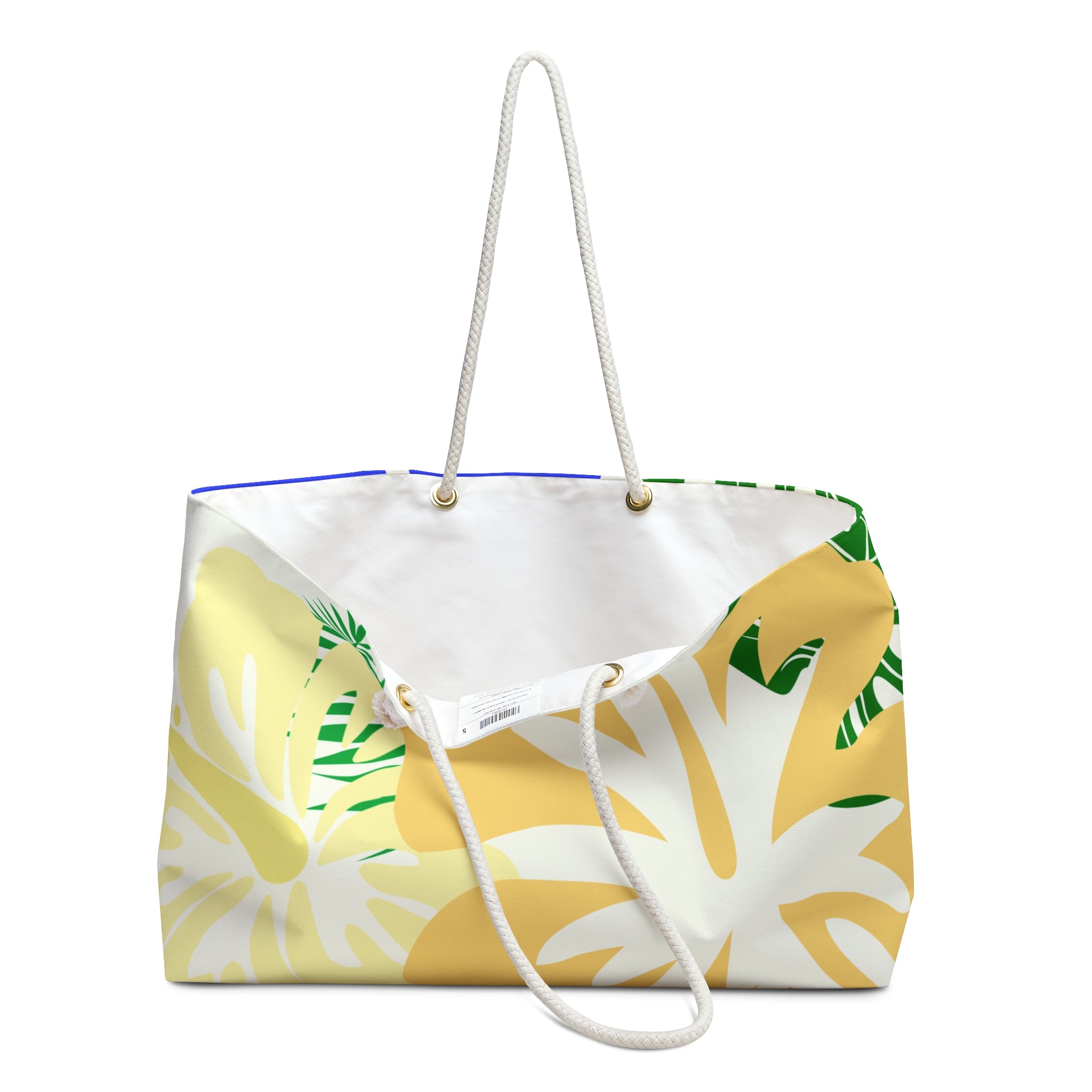 Weekender Bag - Beige and Blue Holiday Bag
