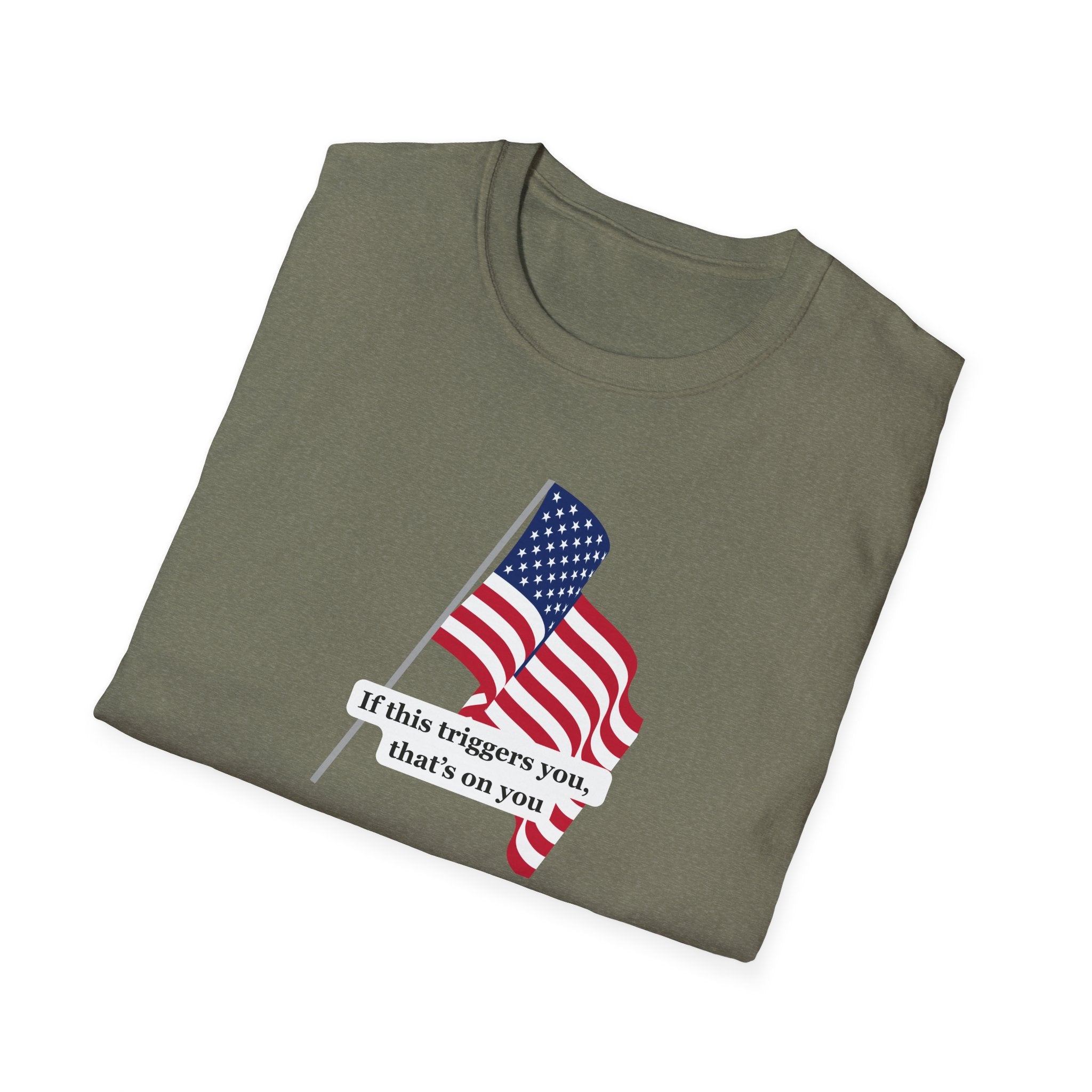 Relaxed Mens Soft Tee - Trigger by the flag