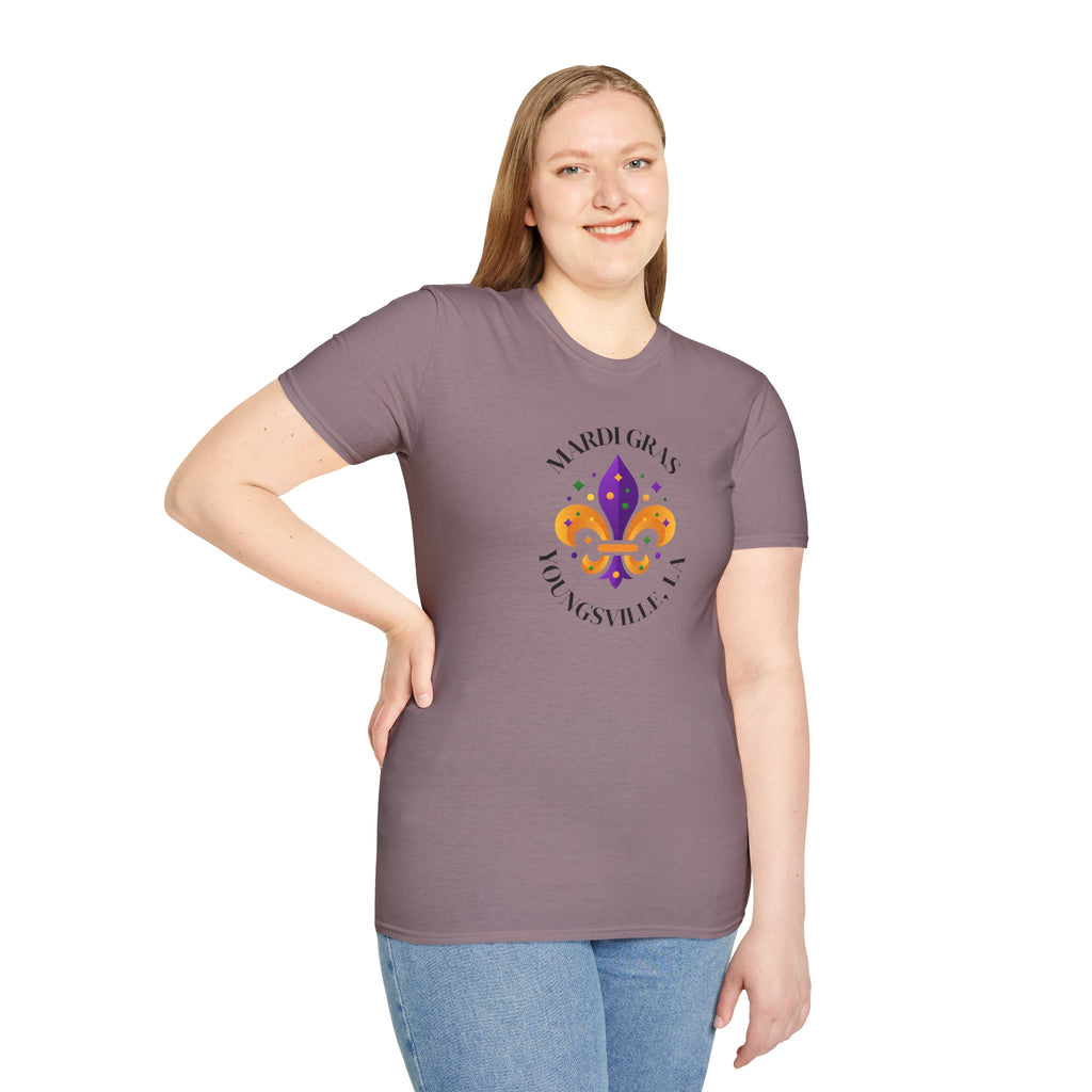 Relaxed Soft Tee for Men and Women Mardi Grad Youngsville La
