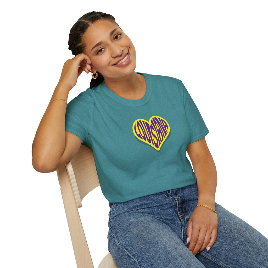 Relaxed Soft Woman's tee - Louisiana heart