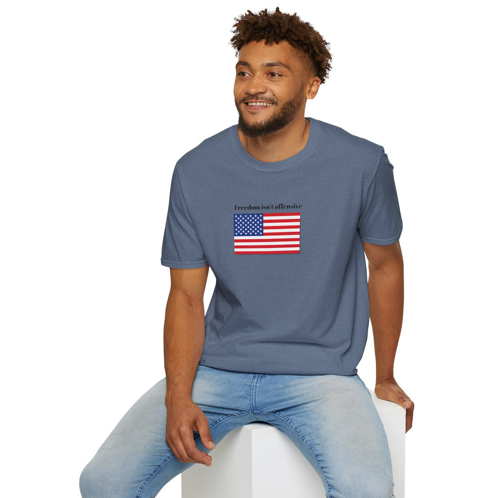 Relaxed Mens Soft Tee - Freedom isn't offensive