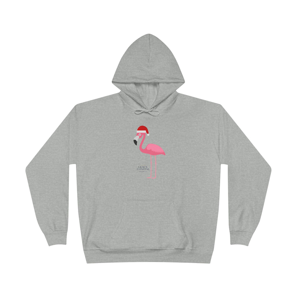 Ladies Hoodie Sweatshirt - Flamingo Cute Santa Christmas - Regular Fit