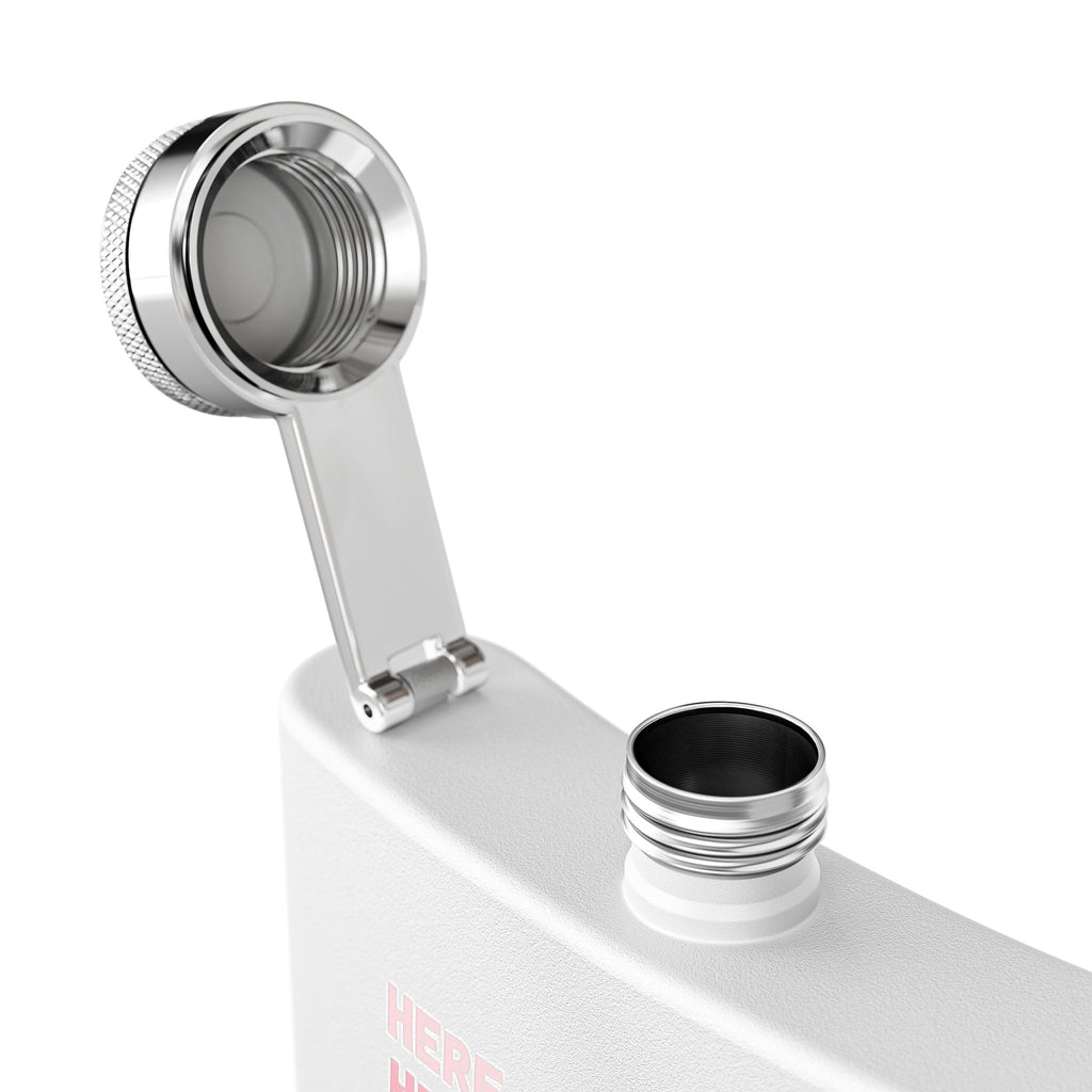 Stainless Steel Flask, 6oz - Here Fishy Fishy  (Girlie)