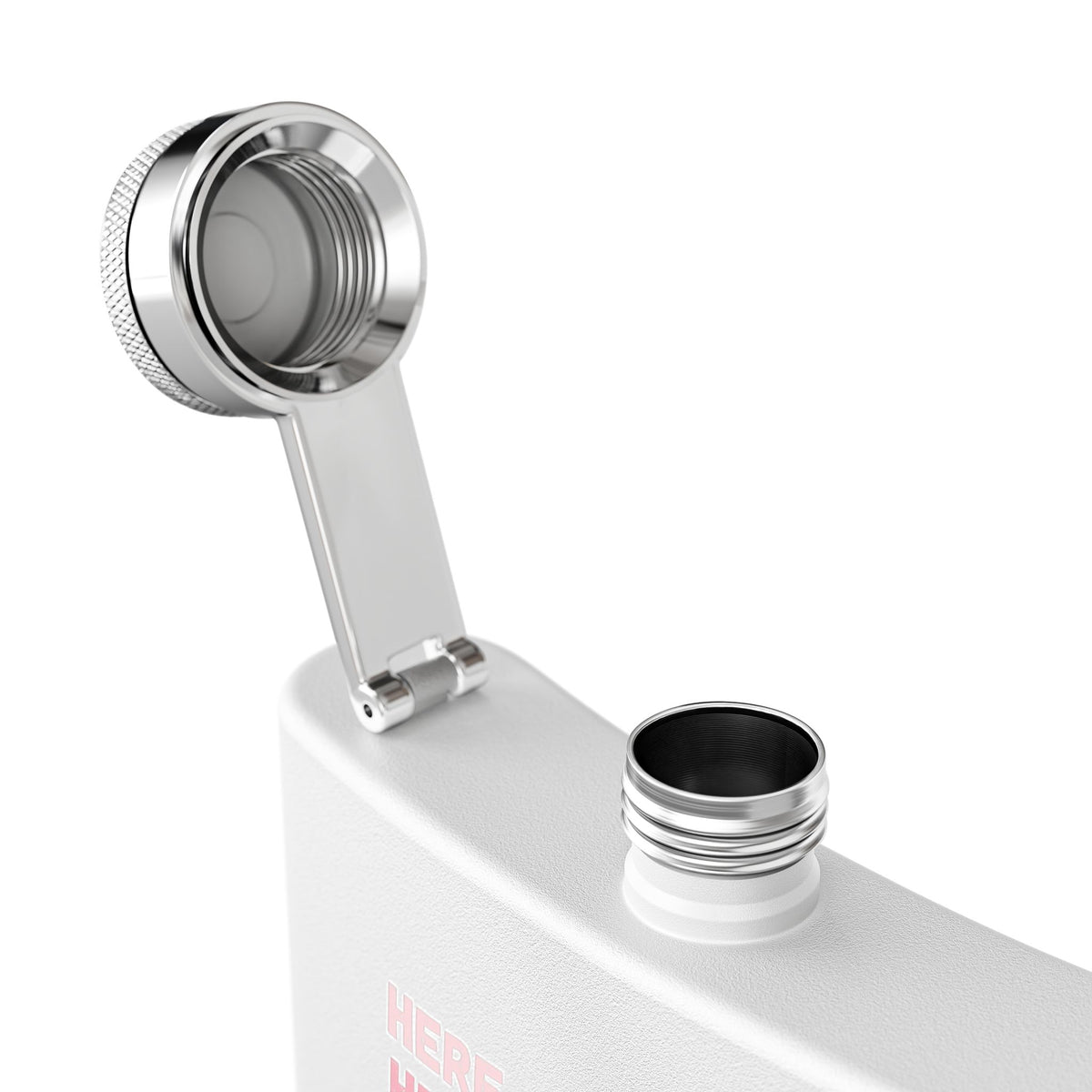 Stainless Steel Flask, 6oz - Here Fishy Fishy  (Girlie)