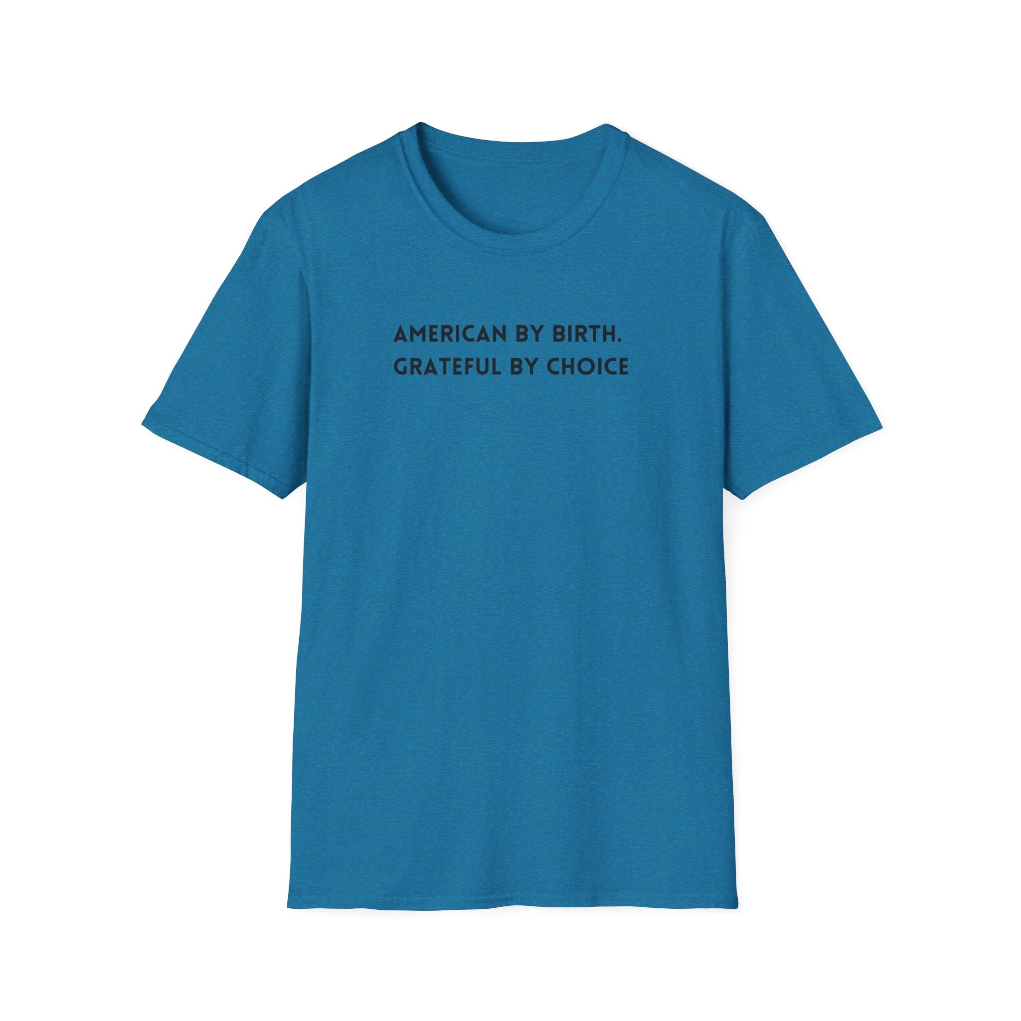 Men's Relaxed Soft Tee - American by birth Grateful by choice