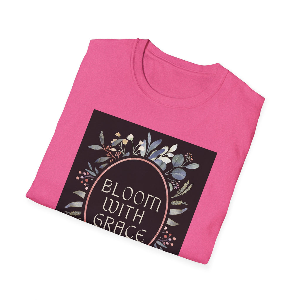 Women's Relaxed Tee - Bloom with Grace Back flowers