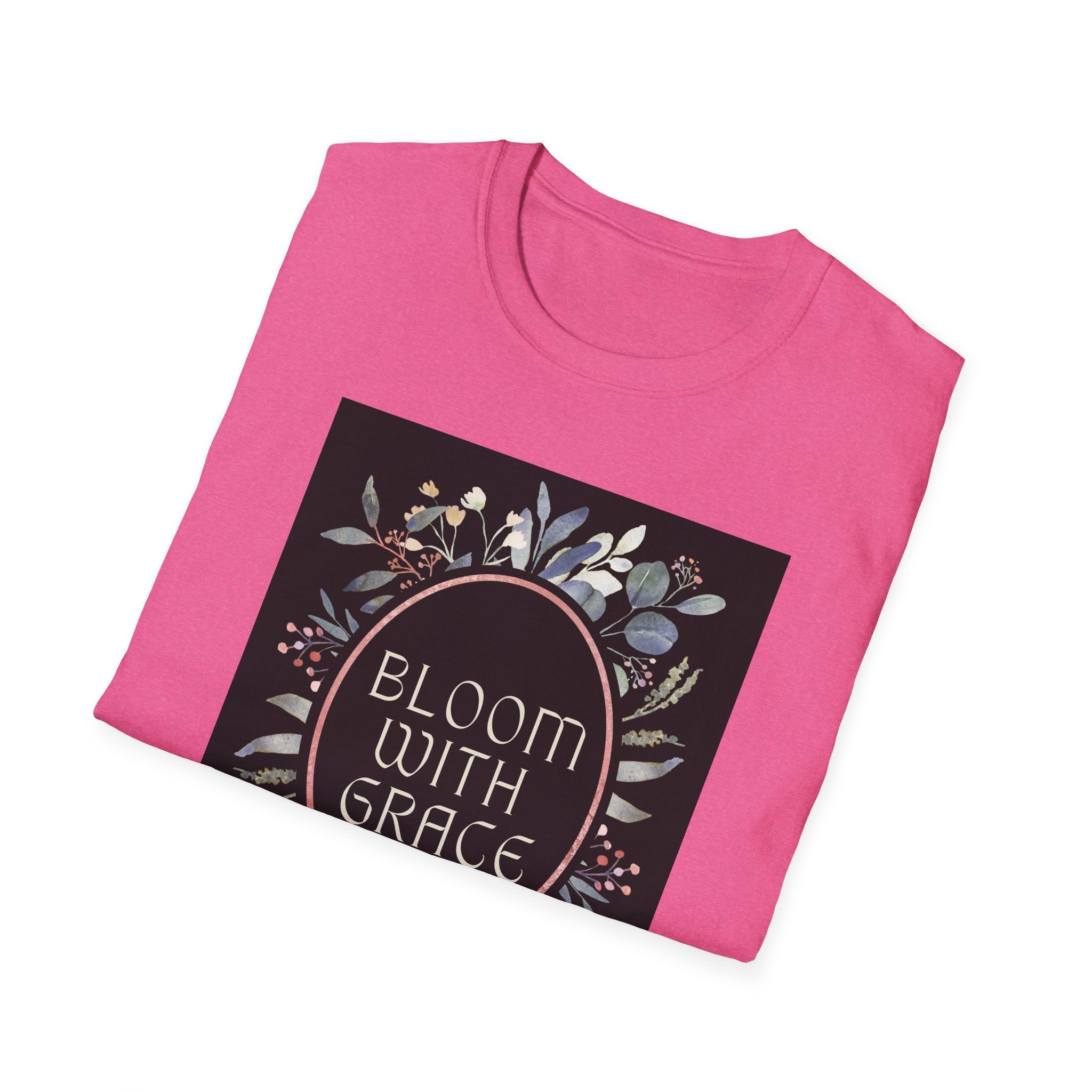 Women's Relaxed Tee - Bloom with Grace Back flowers