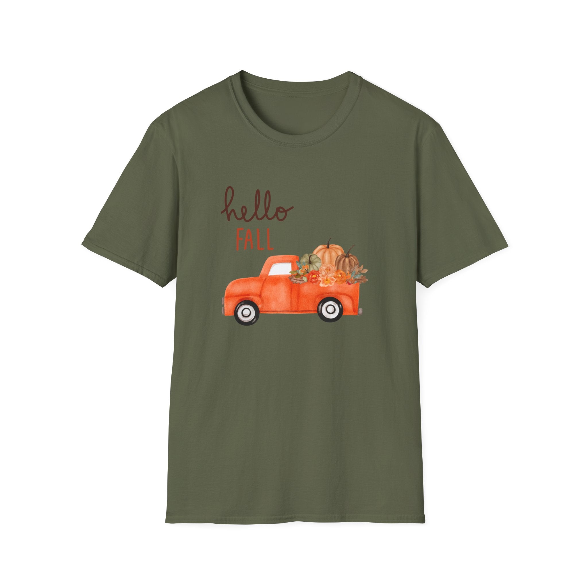 Woman Soft Relaxed Tee -  Hello Fall - Cute - Truck