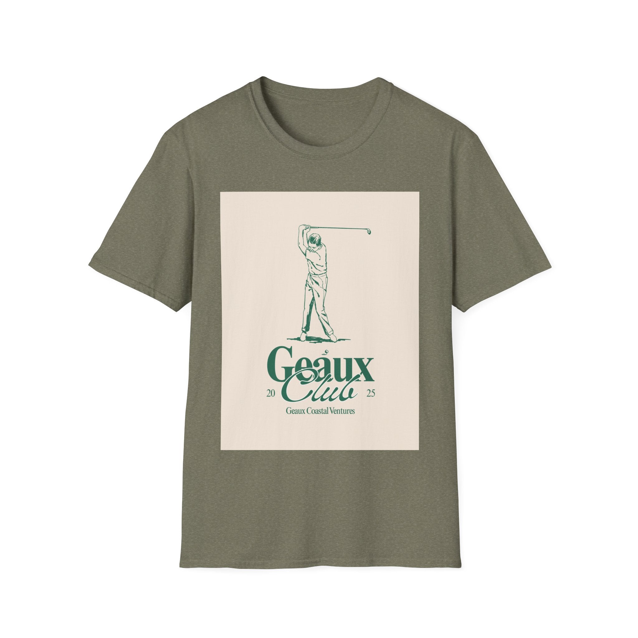 Soft Tee - Men & Women "Geaux" "Golf" Beige