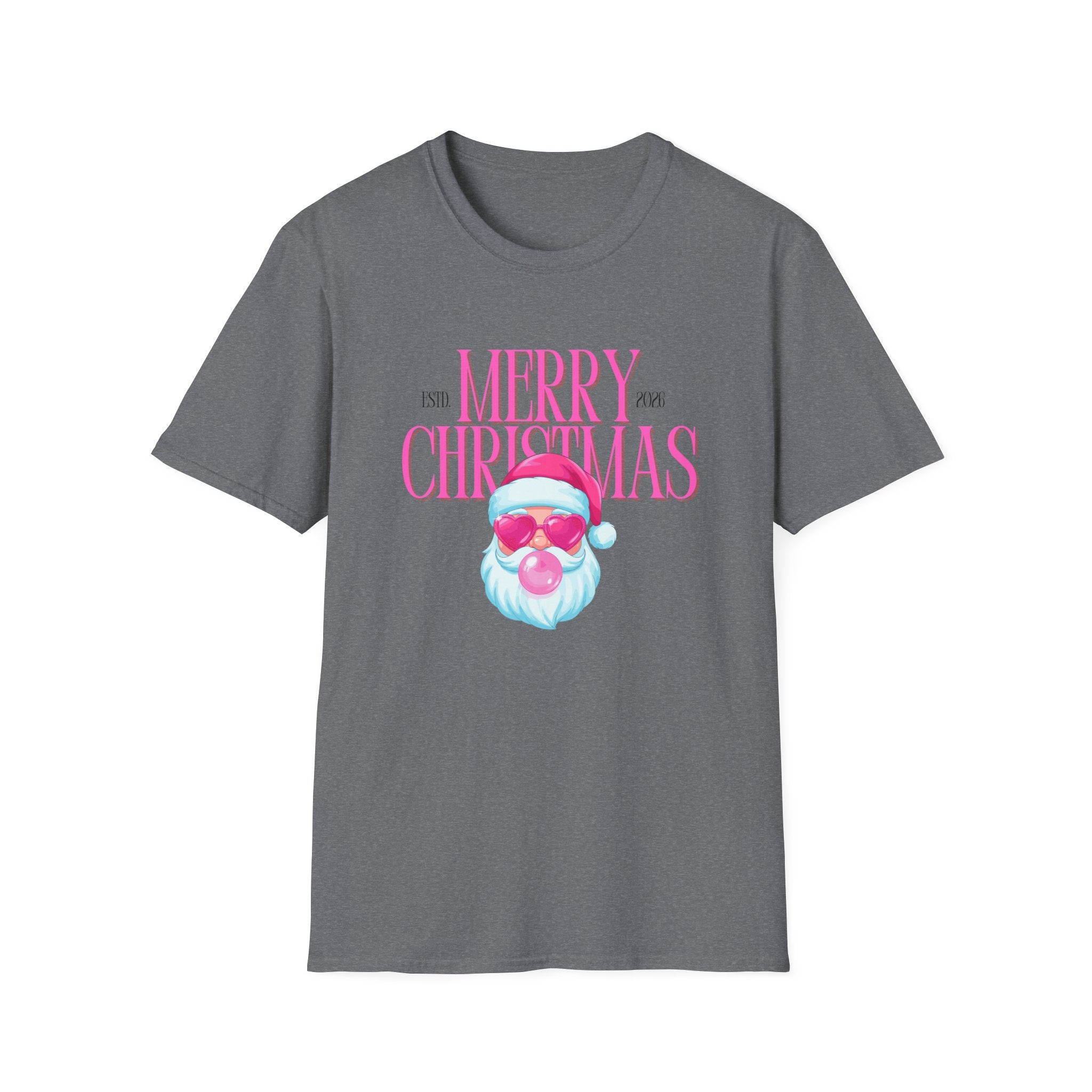 Ladies Soft Relaxed Tee- Santa (Cool Santa) pink