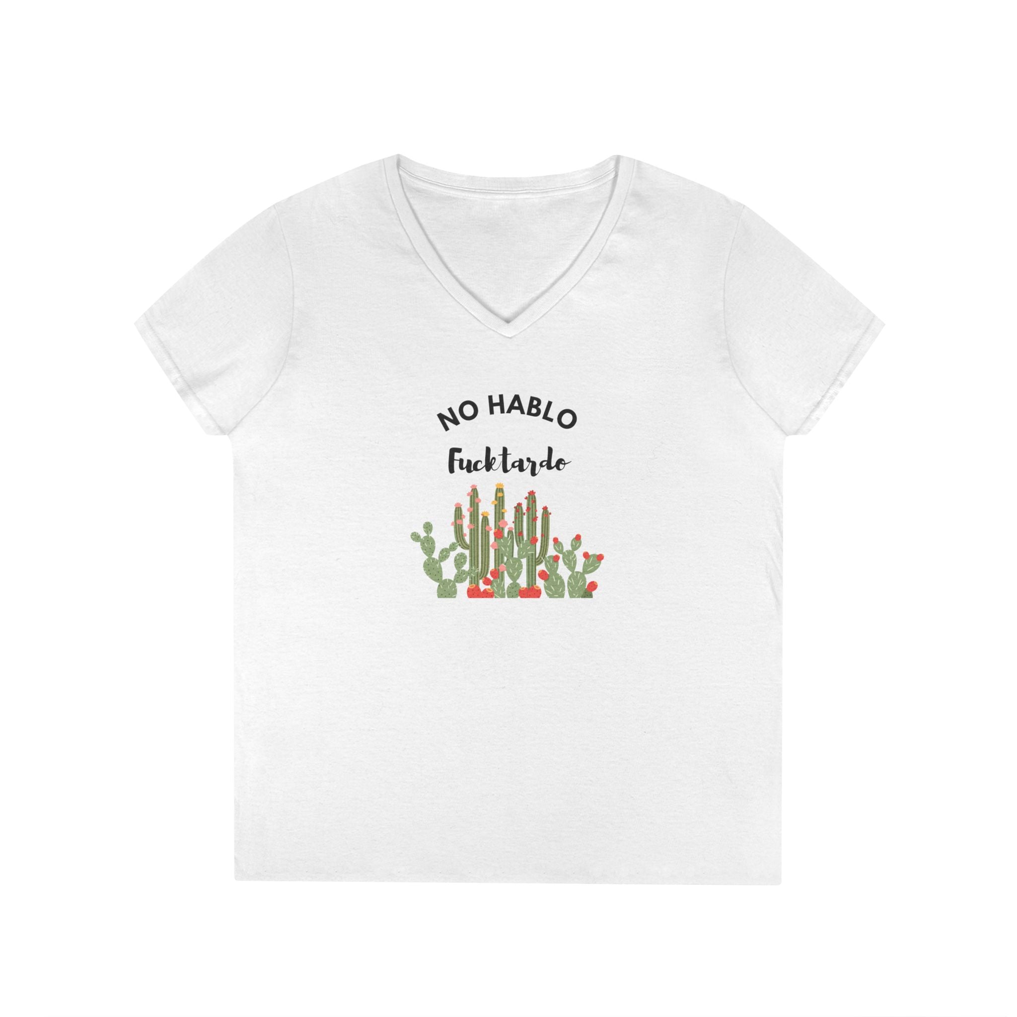 Ladies' V-Neck T-Shirt - Fitted and Fun  - No Hablo cute