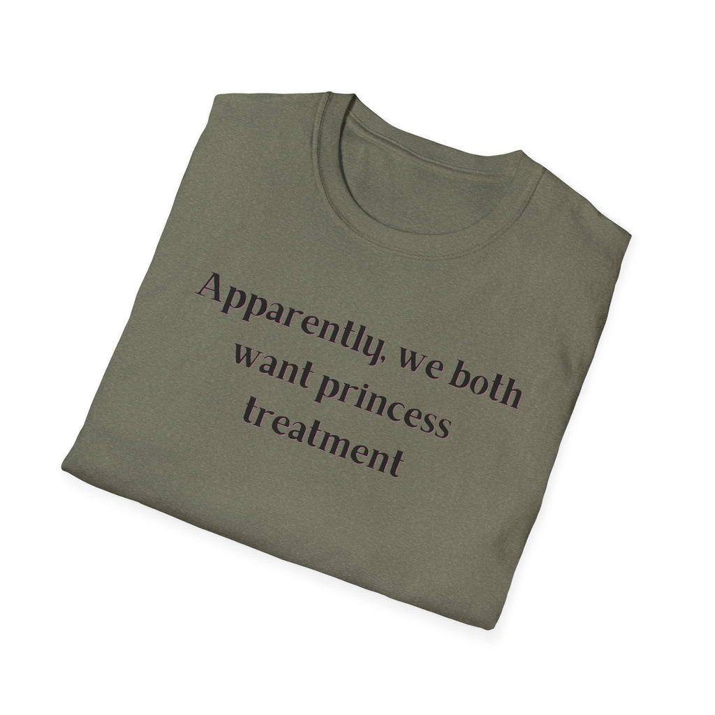 Men and Women Soft Relaxed T Shirt - Apparently We both Want Princess Treatment