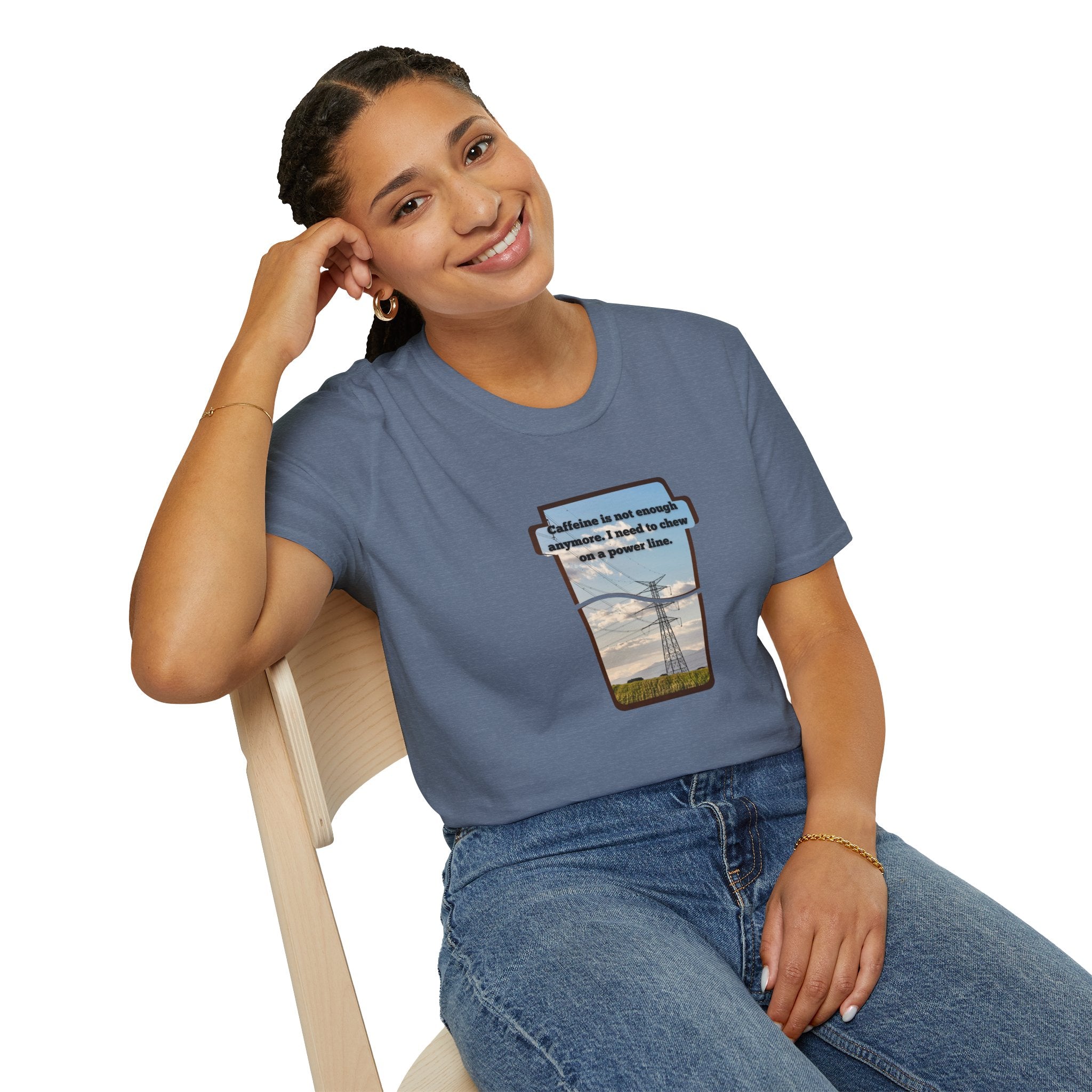 Relaxed Soft T Shirt - Men and Women - Chew on a power line