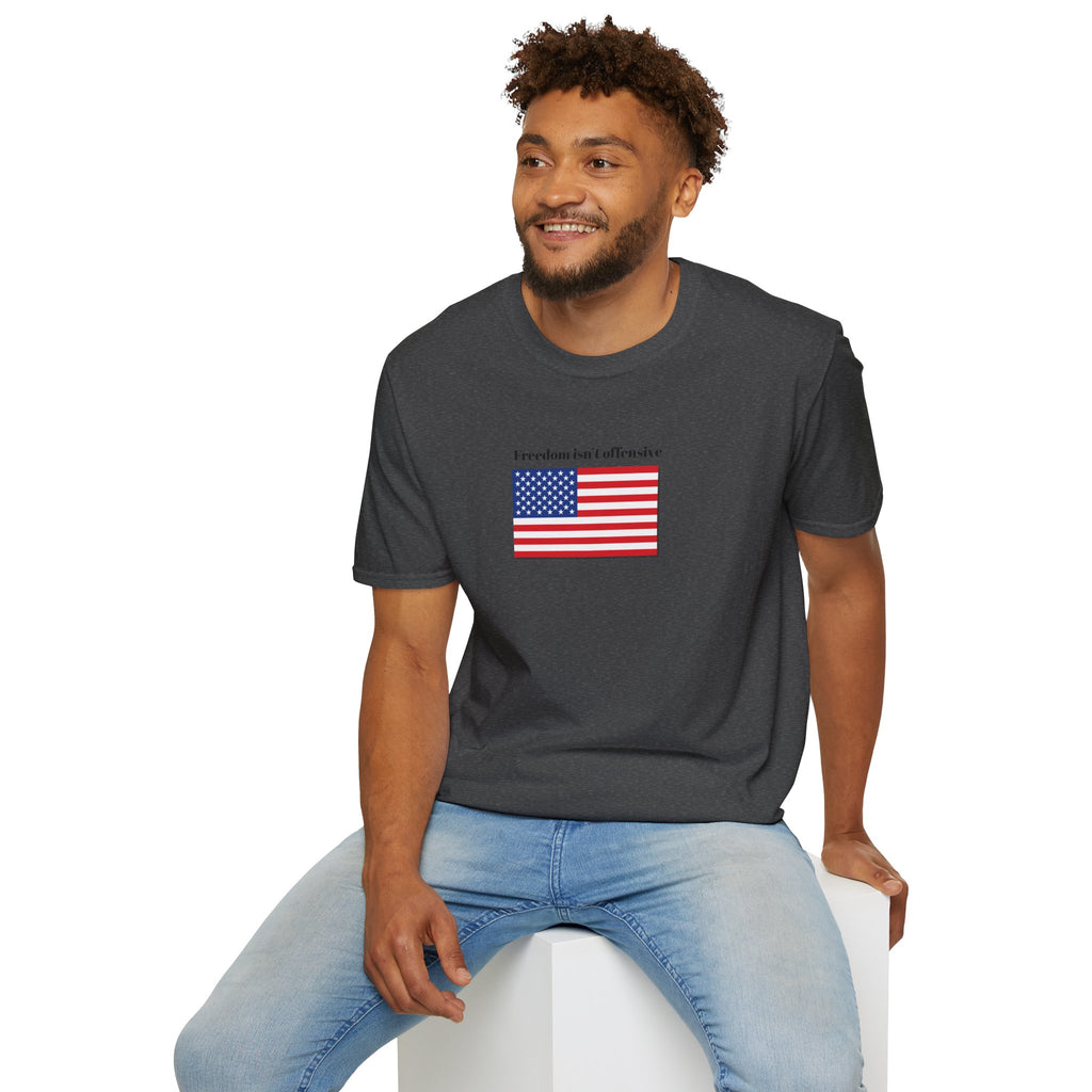 Relaxed Mens Soft Tee - Freedom isn't offensive