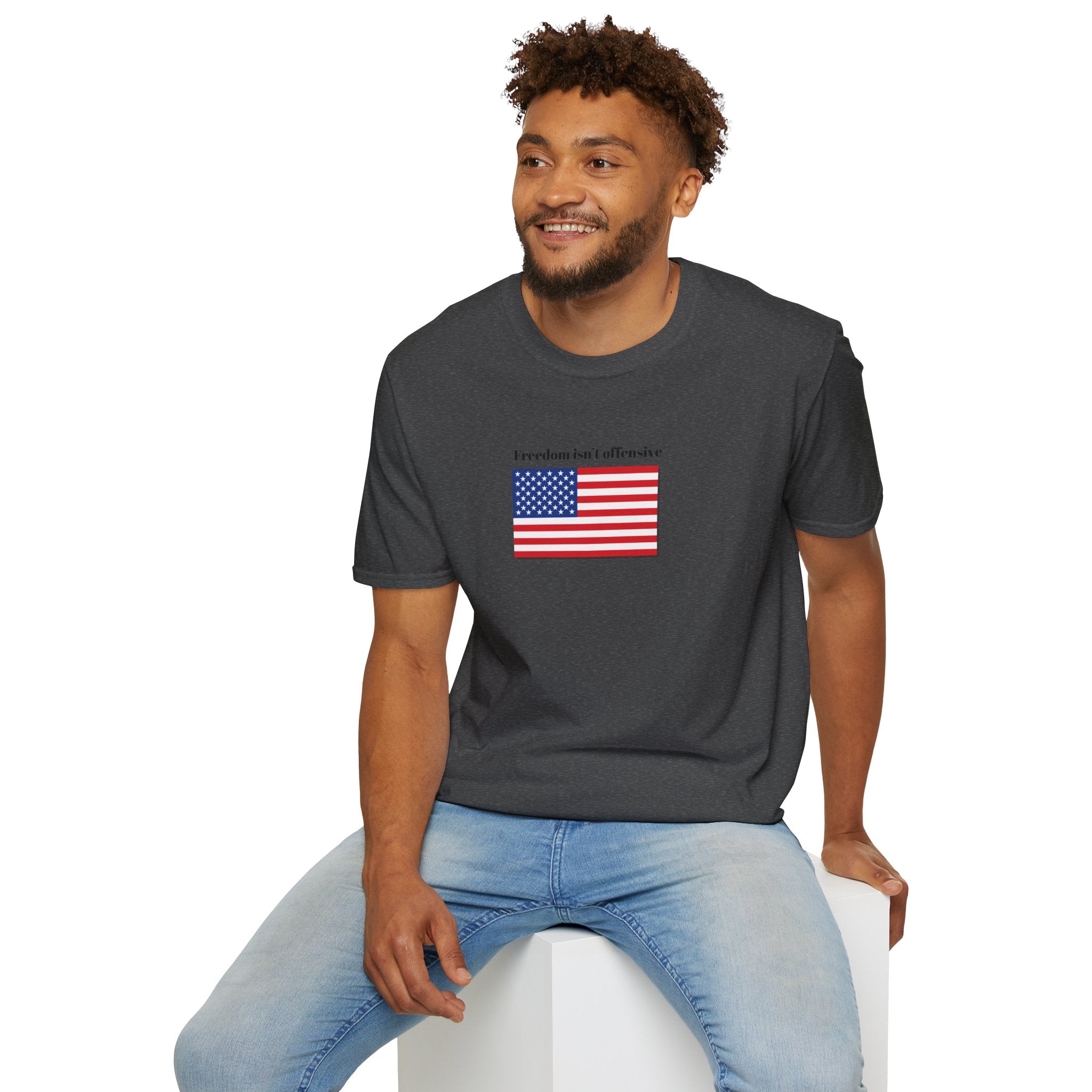 Relaxed Mens Soft Tee - Freedom isn't offensive