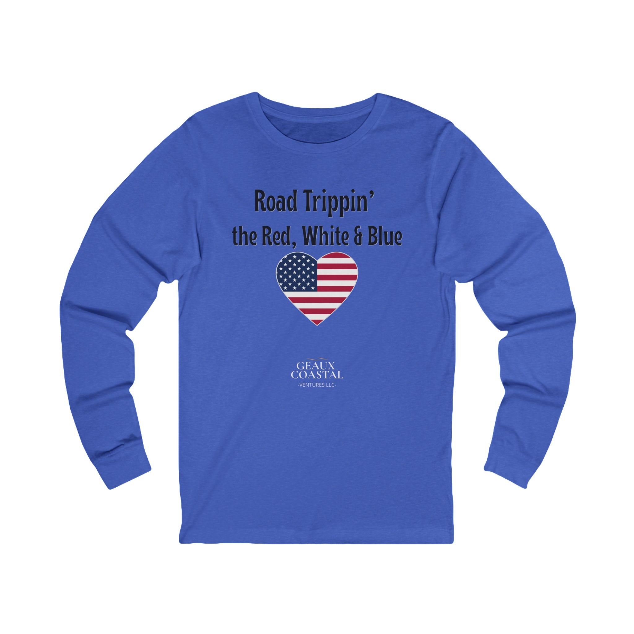 Men and Womens Soft Relaxed Long Sleeve Tee - Road Trippin the USA