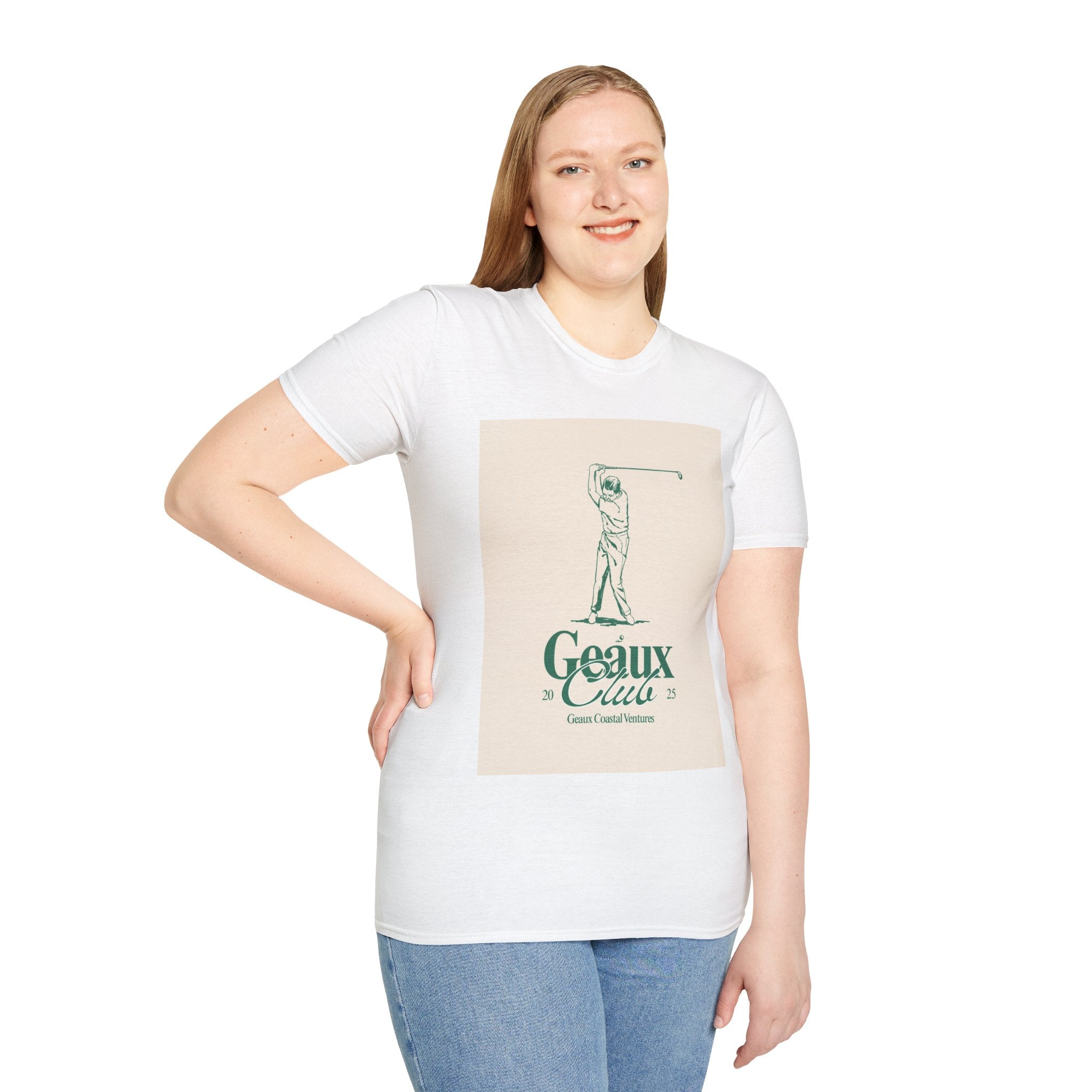 Soft Tee - Men & Women "Geaux" "Golf" Beige