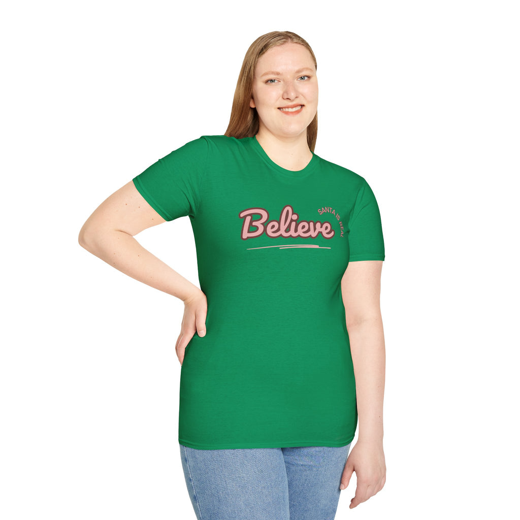 Ladies  Soft Tee - Relaxed Fit "Christmas "  "Believe"   "Santa"