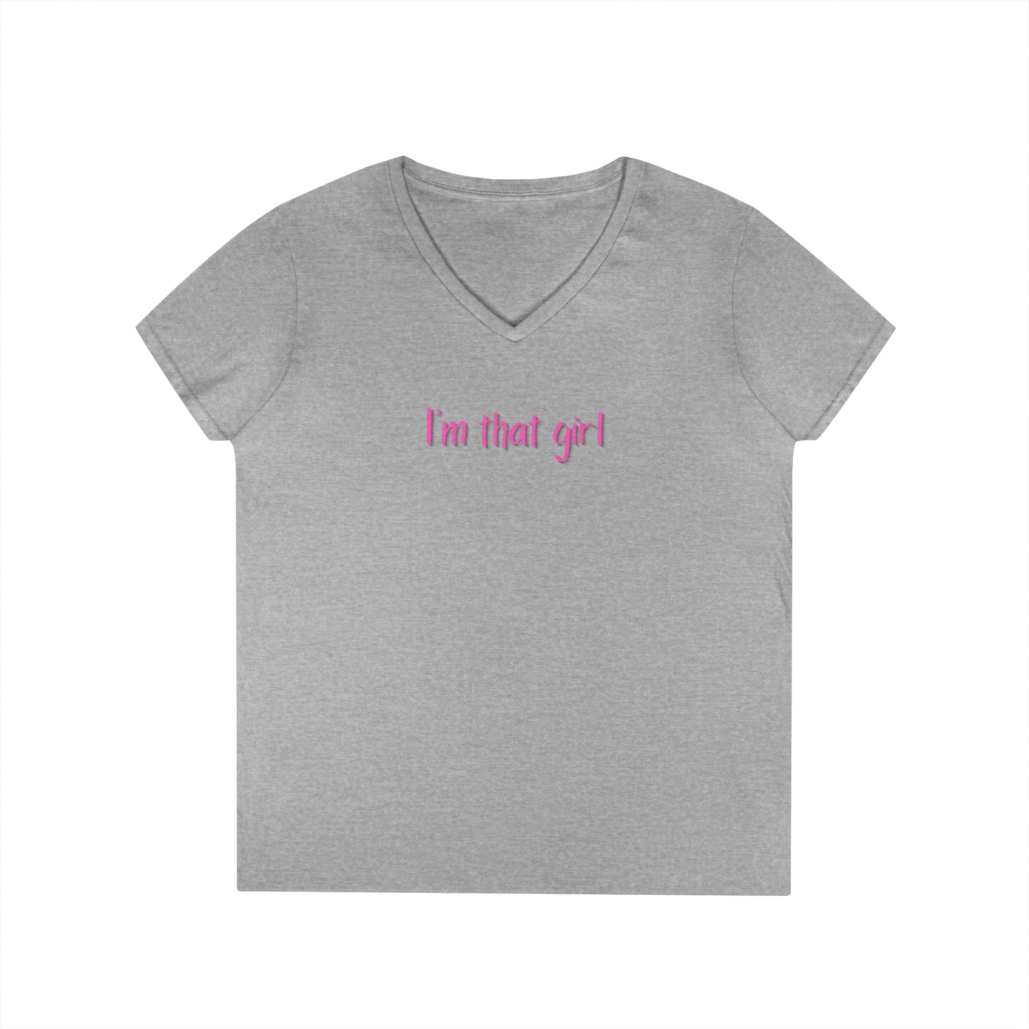 Ladies' V-Neck  Fitted T-Shirt - I'm that girl