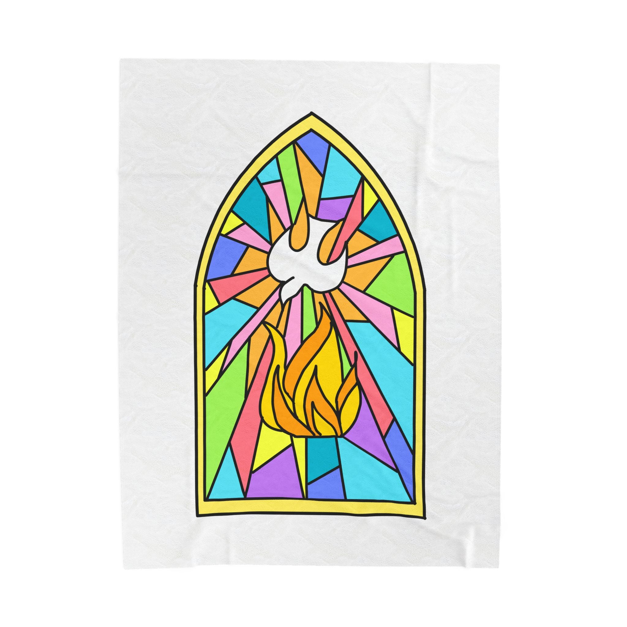 Velveteen Plush Blanket - Stained Glass Window Soft Blanket