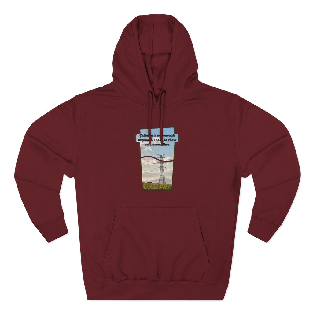 Soft Regular fit Hoodie - Men and Women - Coffee and power lines