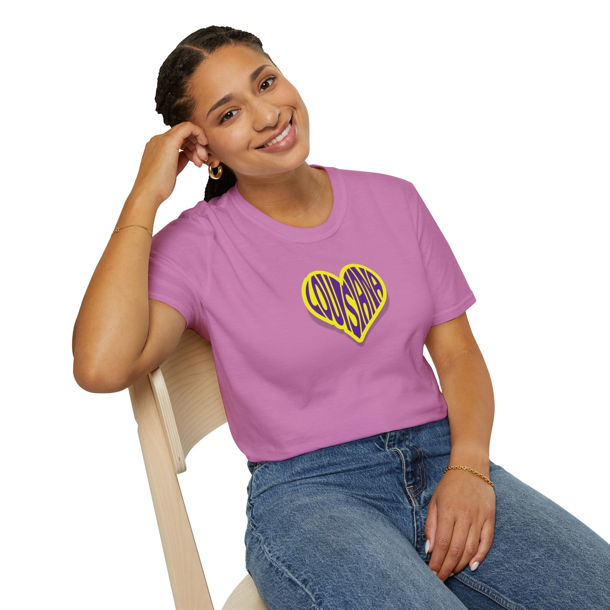 Relaxed Soft Woman's tee - Louisiana heart