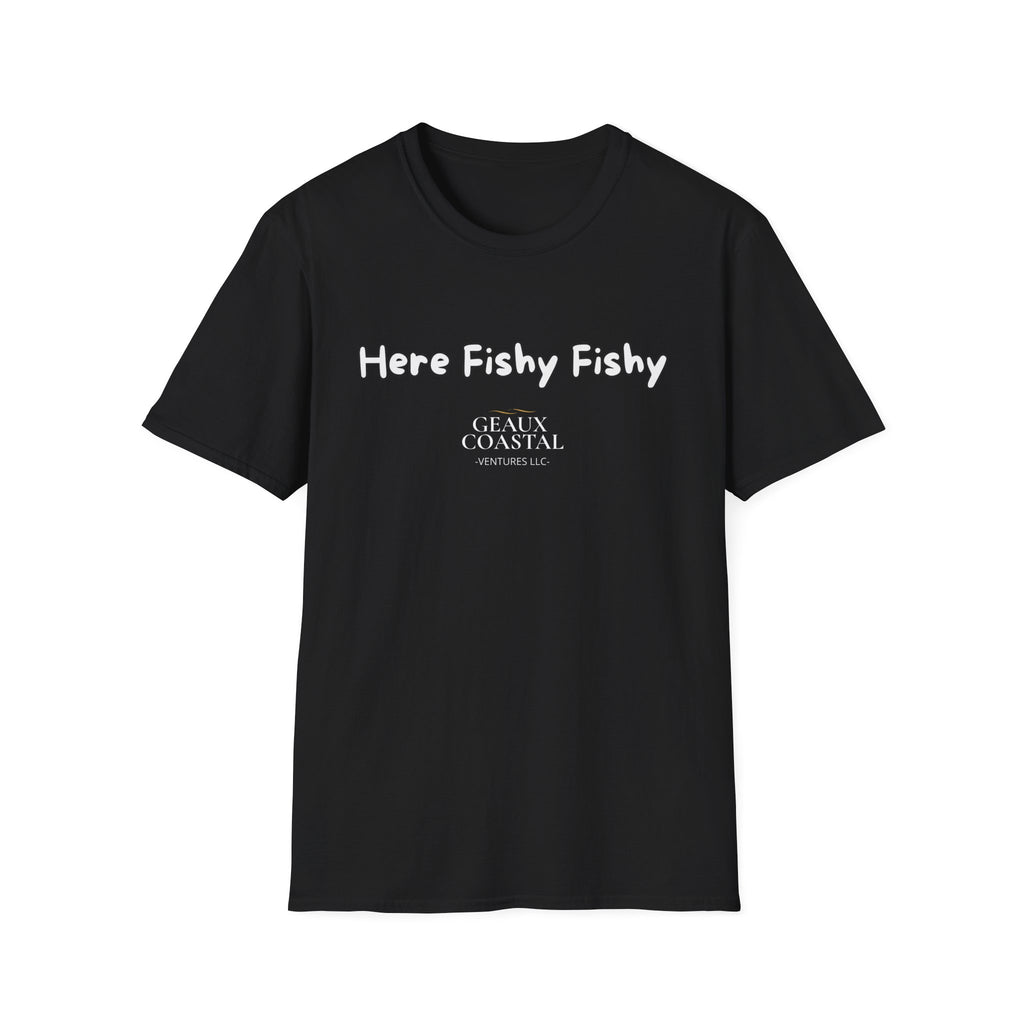 Men and Women ( Soft ) t Shirt - Here Fishy Fishy with Funny BACK - Regular Fit
