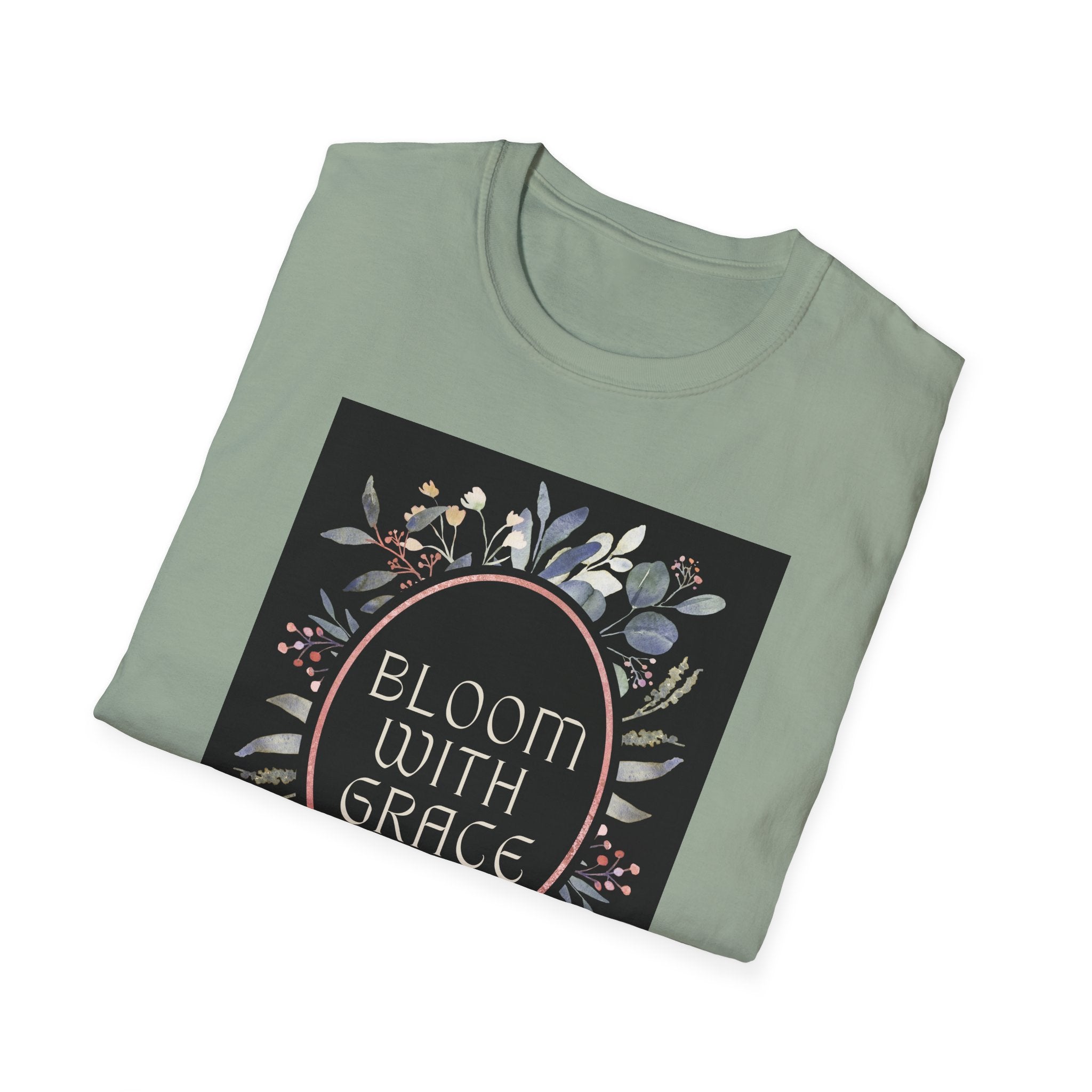 Women's Relaxed Tee - Bloom with Grace Back flowers
