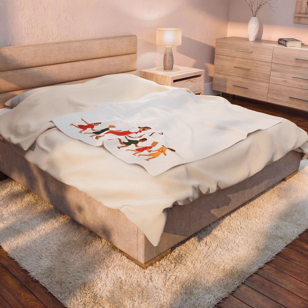 Velveteen Plush Blanket - Jesus with the babies