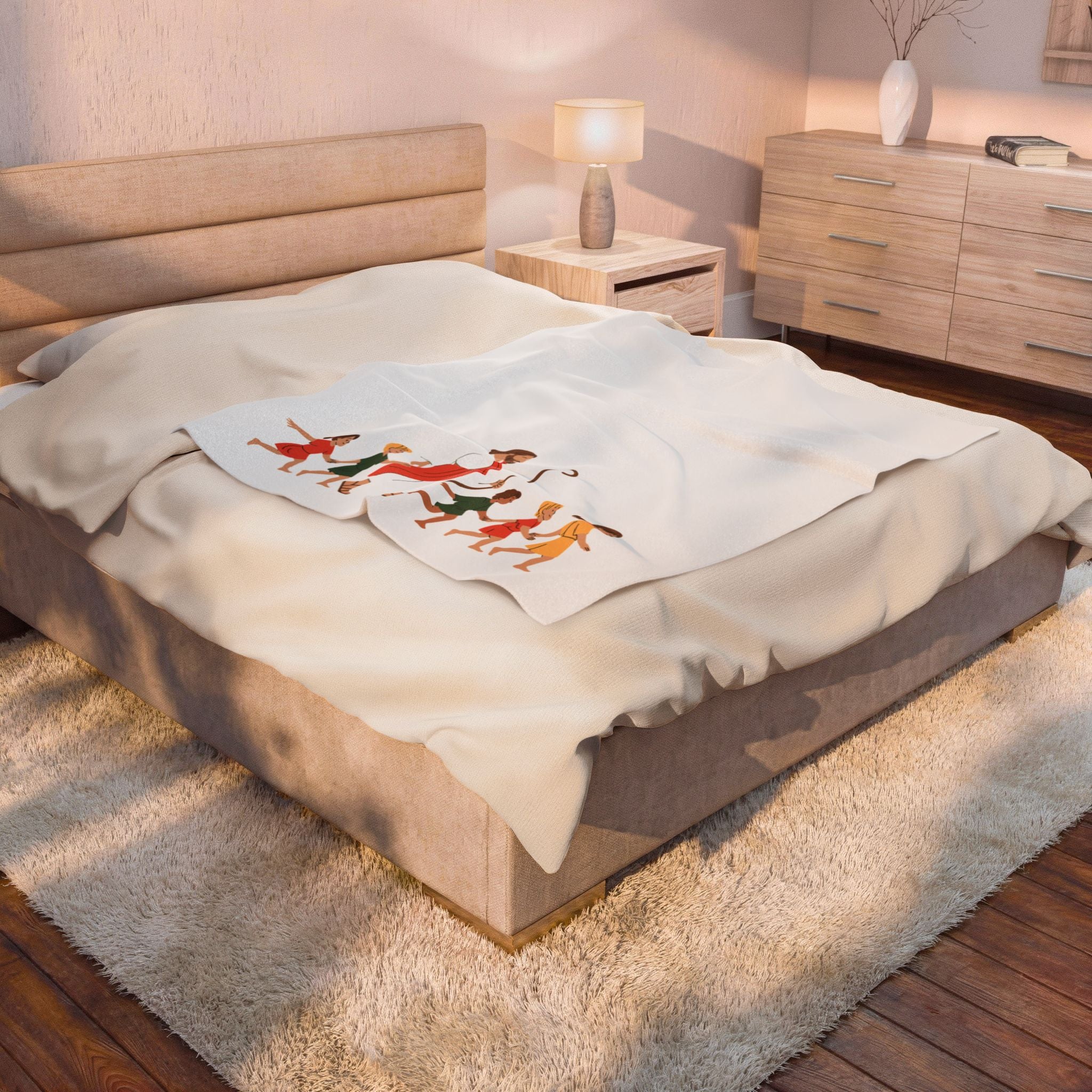 Velveteen Plush Blanket - Jesus with the babies