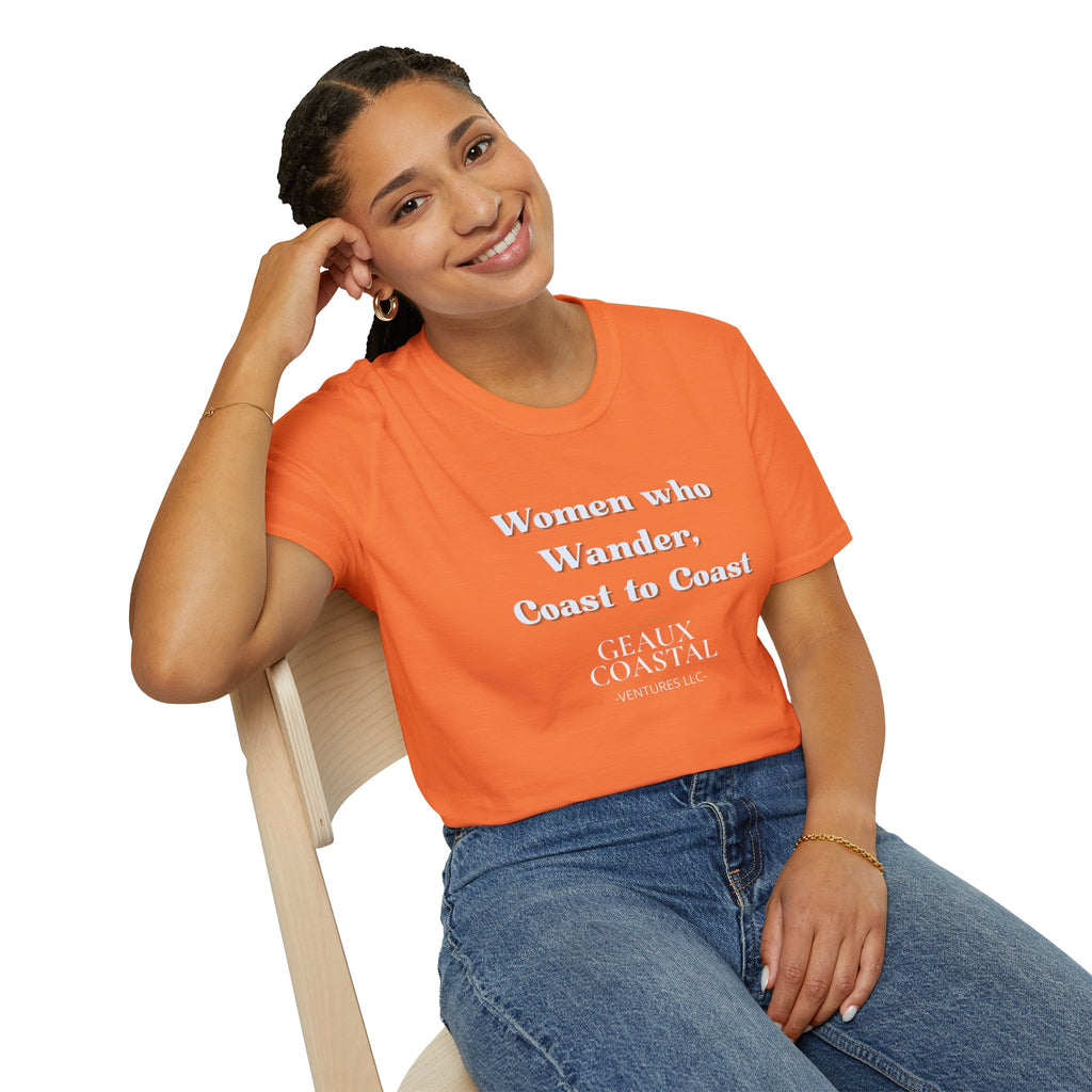 Women Soft Relaxed Tee - Women who wander coast to coast