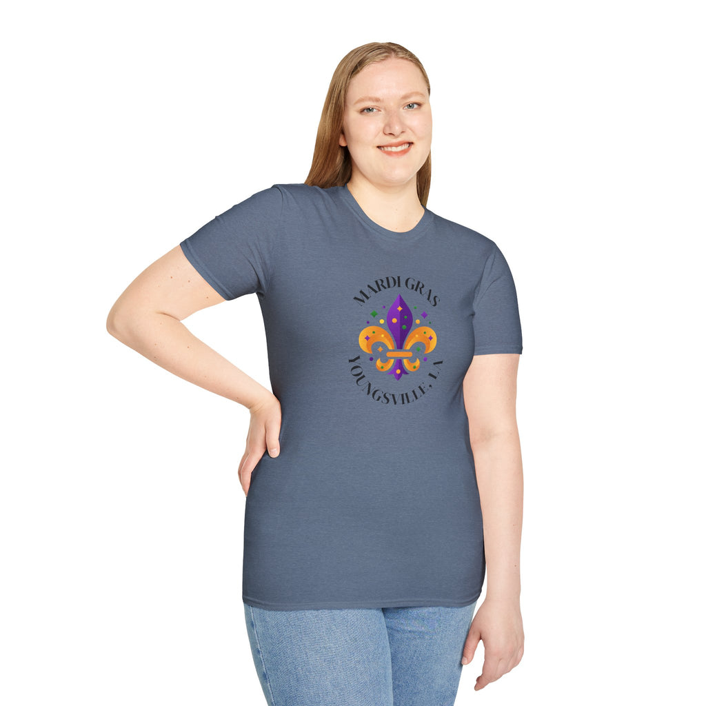 Relaxed Soft Tee for Men and Women Mardi Grad Youngsville La