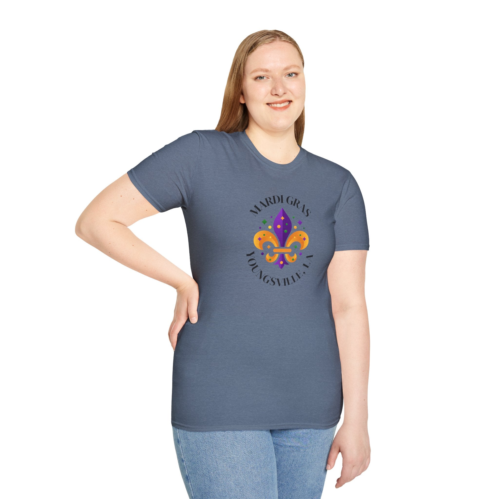 Relaxed Soft Tee for Men and Women Mardi Grad Youngsville La