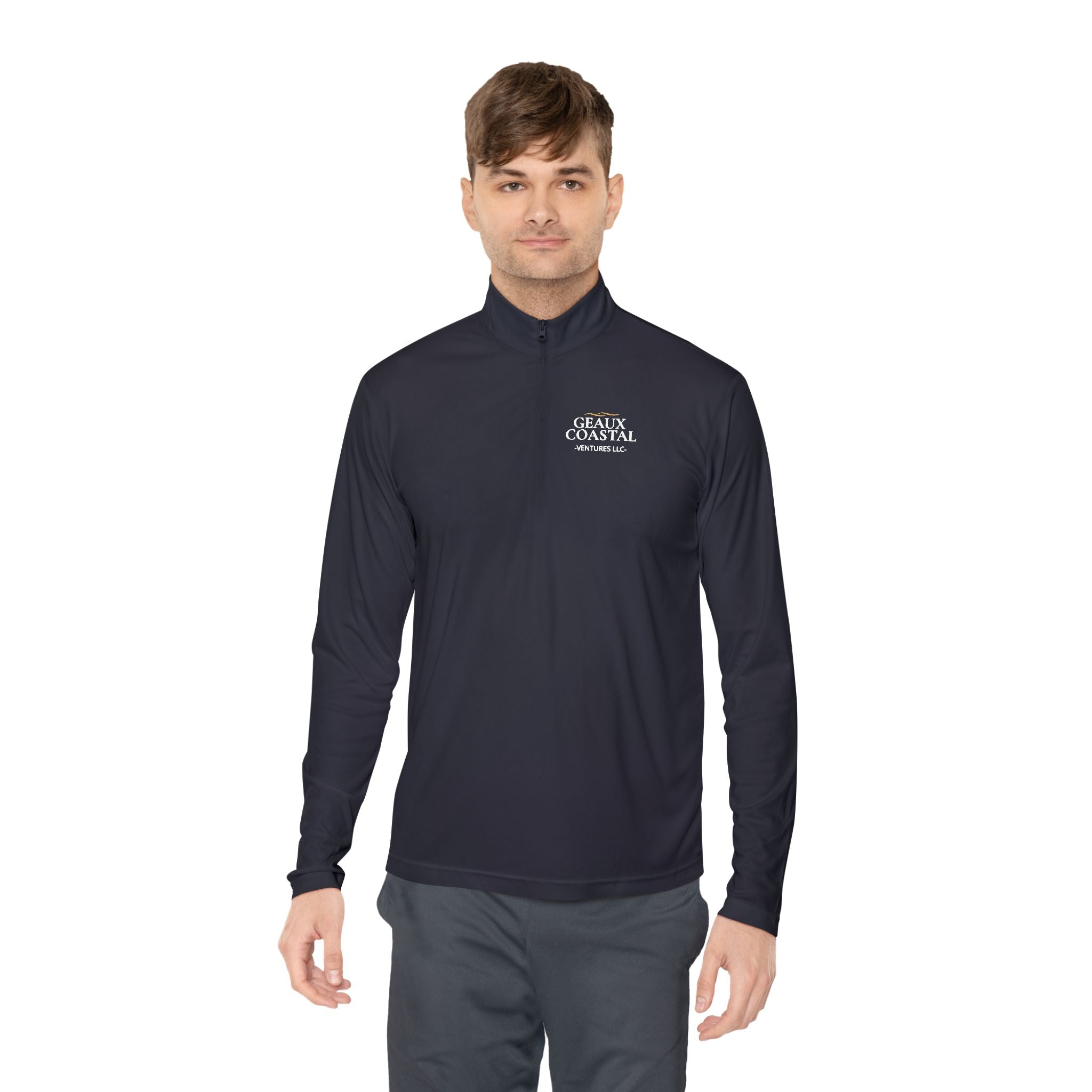 Fishing Quarter-Zip Pullover (Men & Women) -"Geaux Coastal" - Lightweight