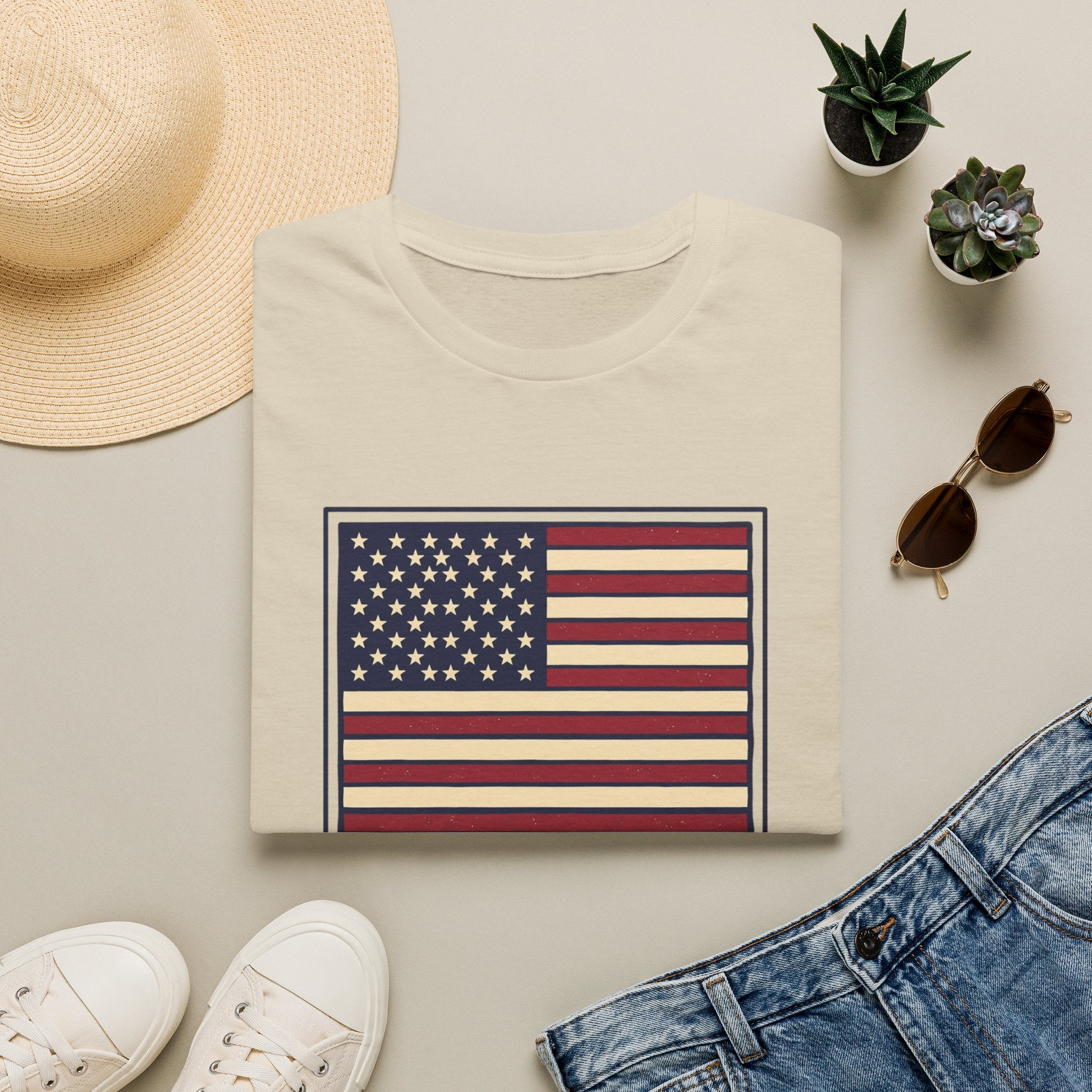 Men and Women - Regular Fit - American Flag and George Washington