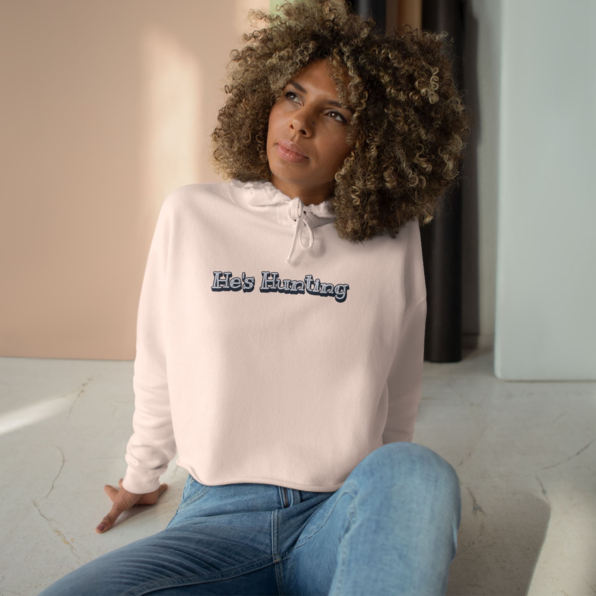 Crop Hoodie - Relaxed Fit for the Girls - He's Hunting in pastels