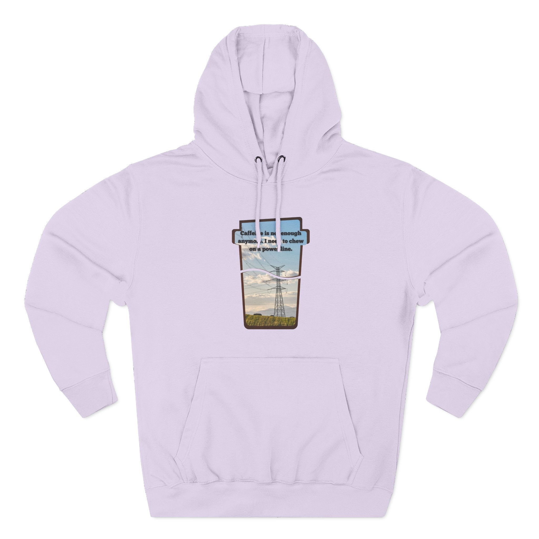 Soft Regular fit Hoodie - Men and Women - Coffee and power lines