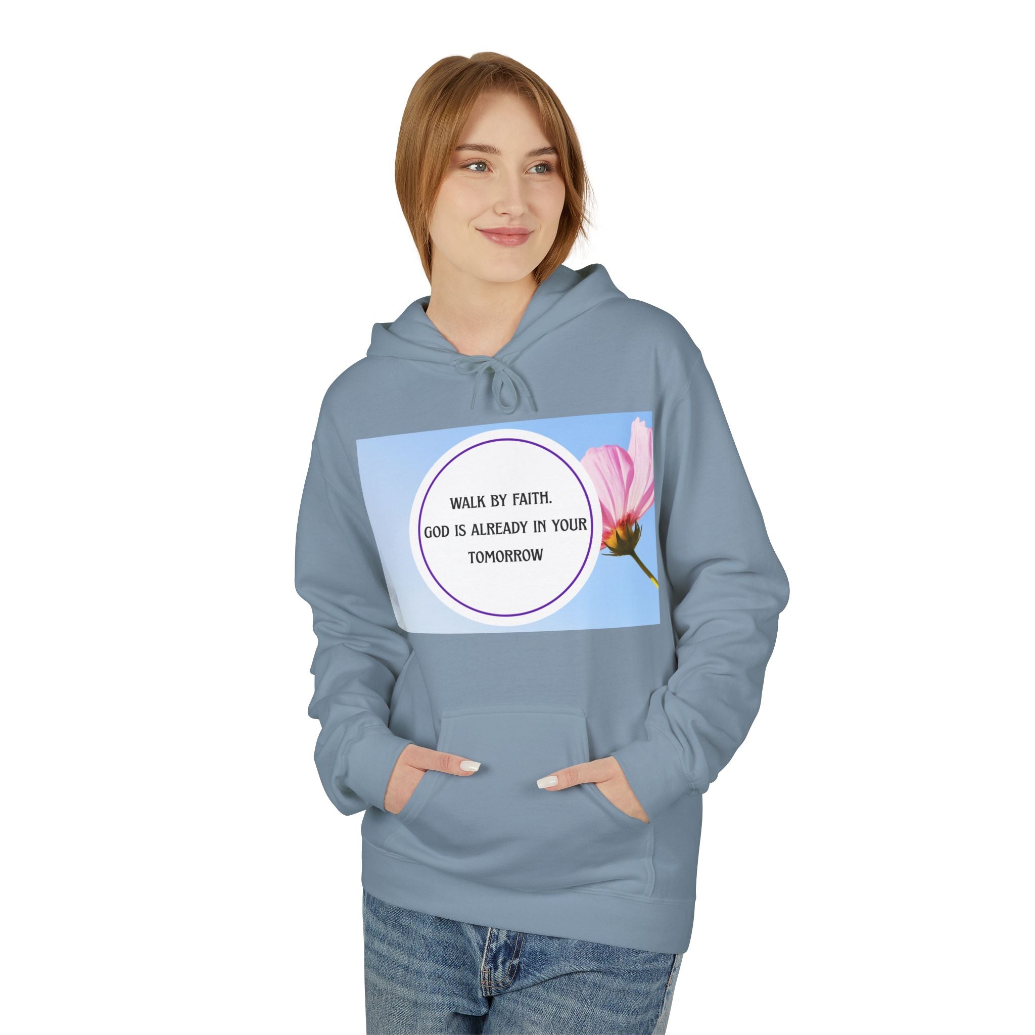 Woman's Midweight  Super Softstyle Fleece Hoodie - Walk by faith