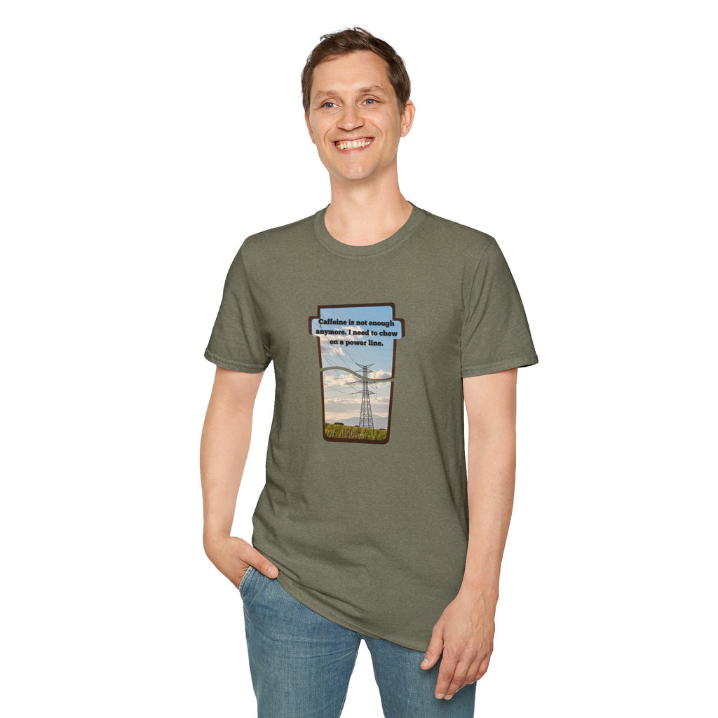 Relaxed Soft T Shirt - Men and Women - Chew on a power line