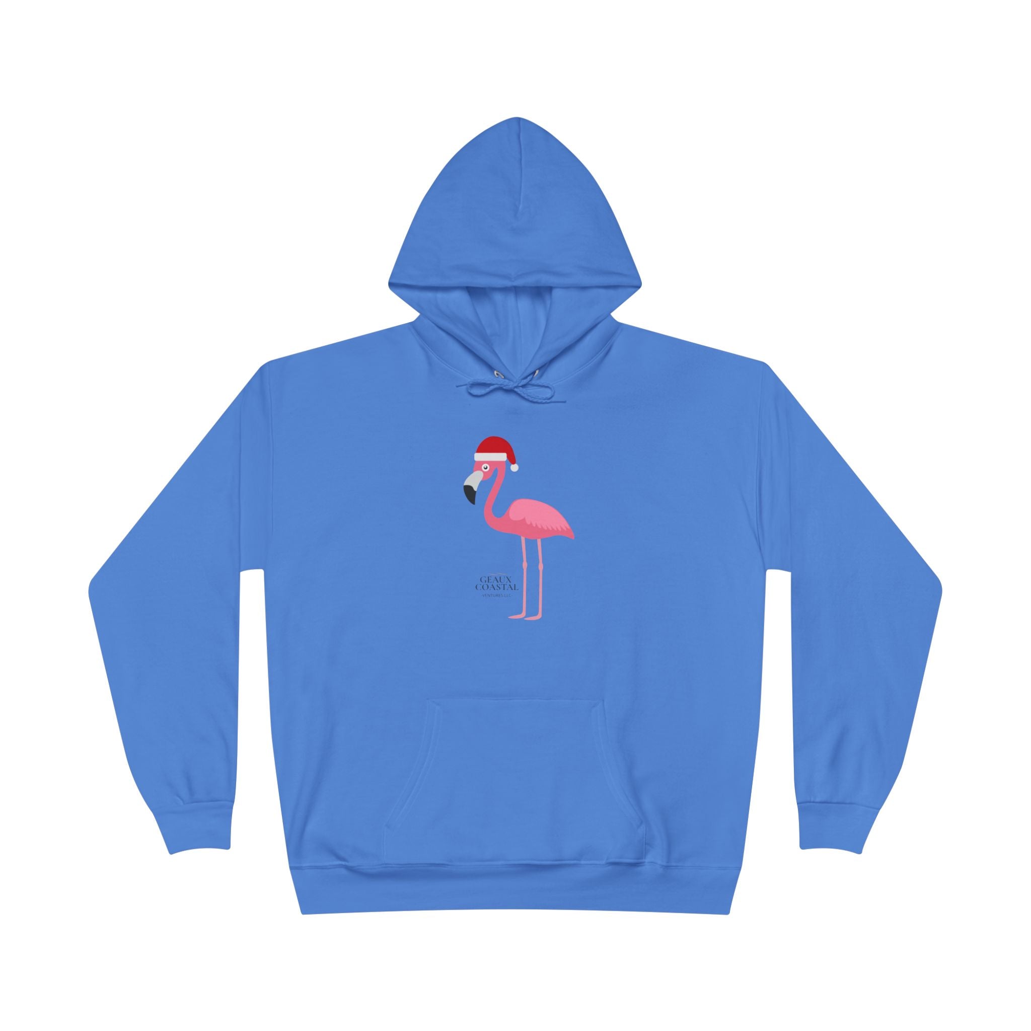 Ladies Hoodie Sweatshirt - Flamingo Cute Santa Christmas - Regular Fit