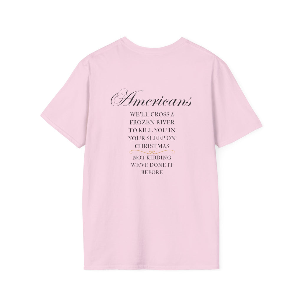Men and Women - Soft Relaxed Tee- Americans crossing the river at christmas - american revolution - funny