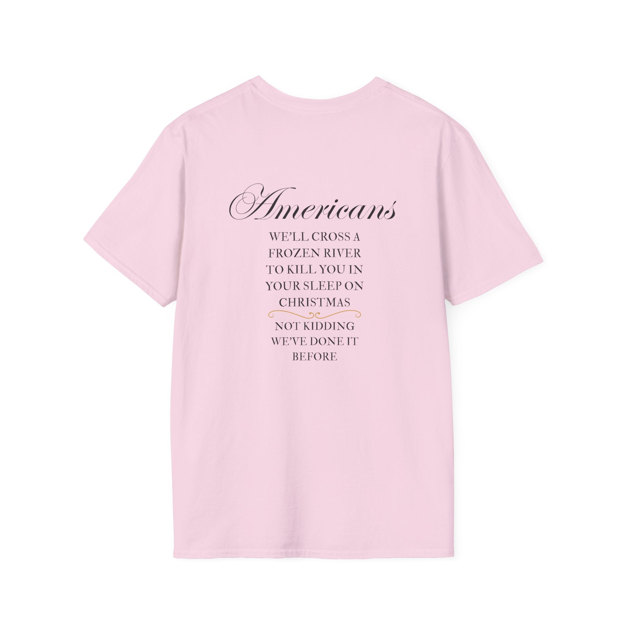 Men and Women - Soft Relaxed Tee- Americans crossing the river at christmas - american revolution - funny