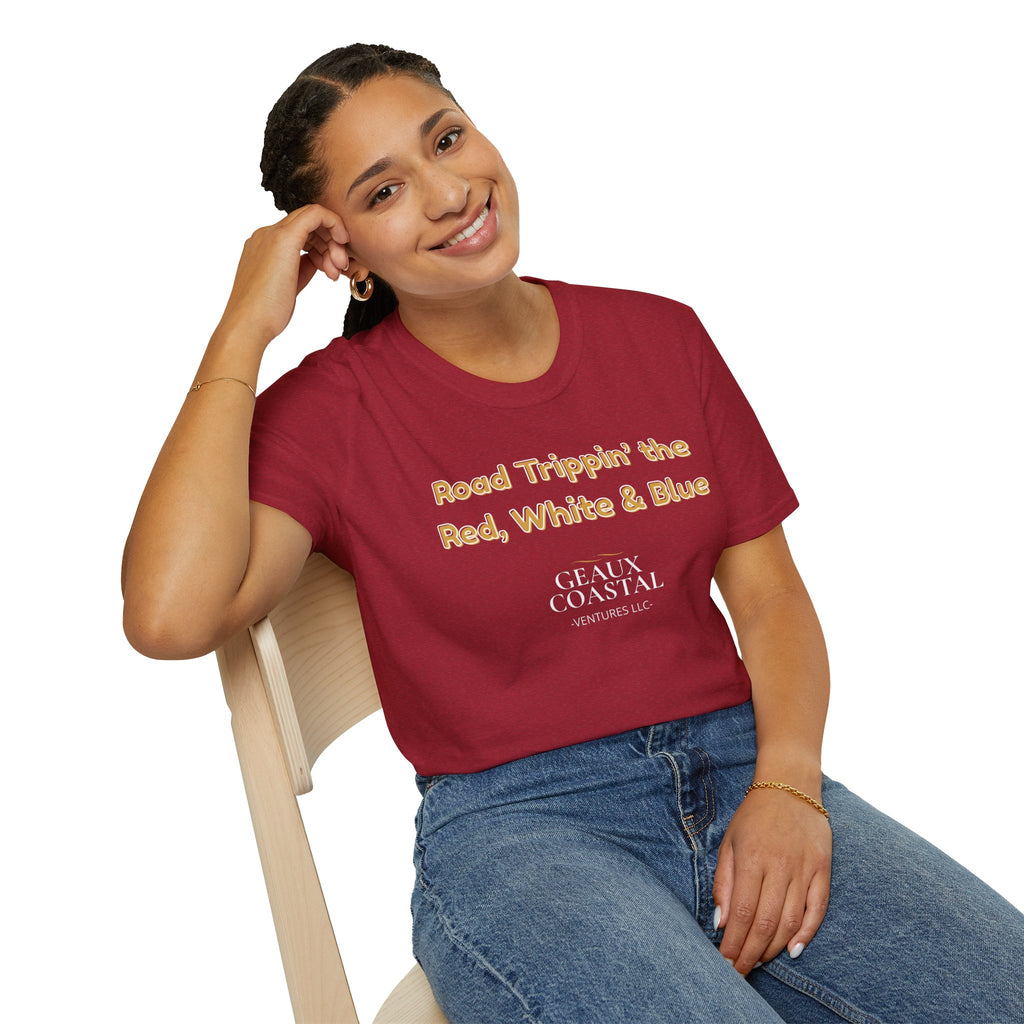 Men or Women Relaxed Soft Tee -  Road Tripping the USA