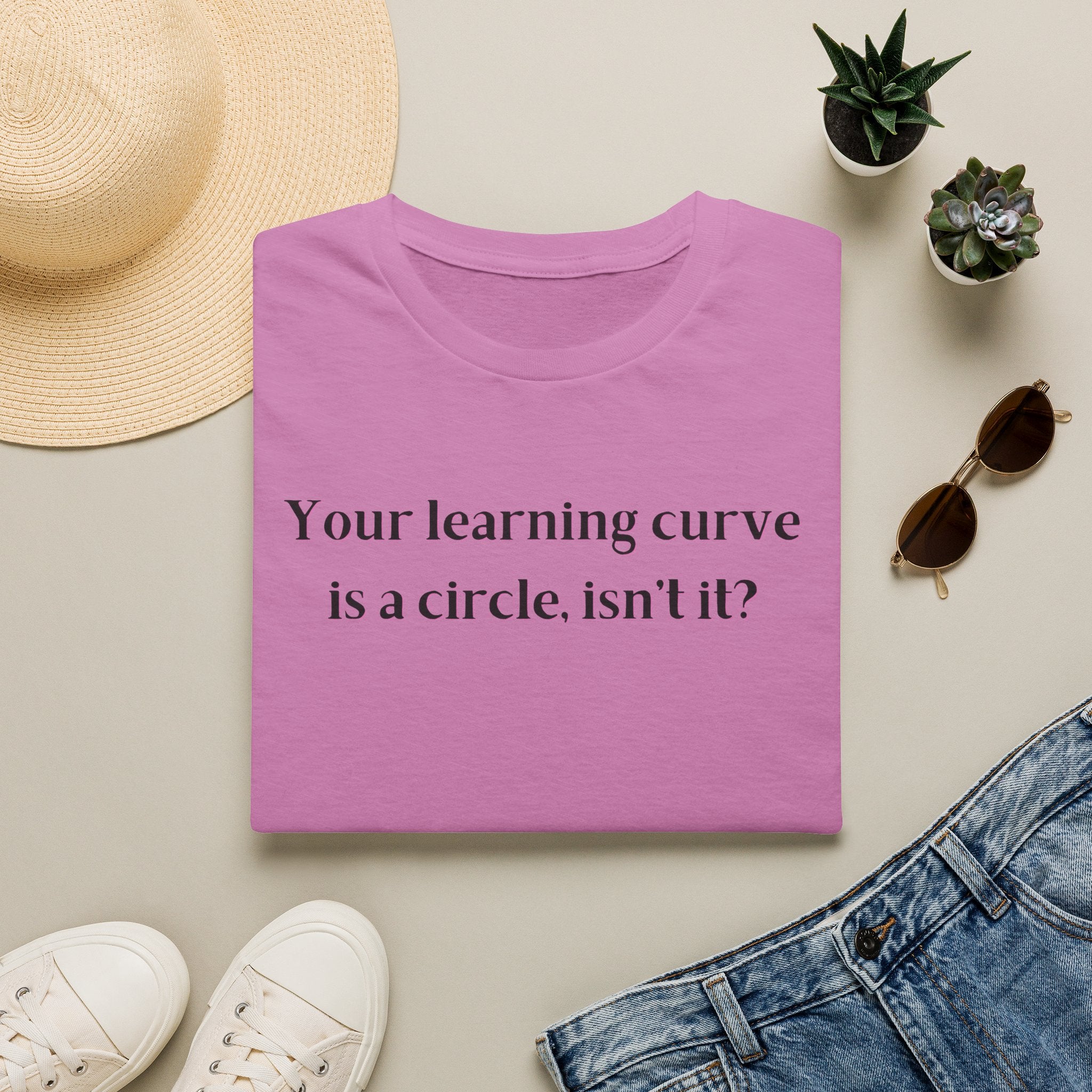 Men and Women  Softstyle T-Shirt  Relaxed - Your Learning curve is a circle