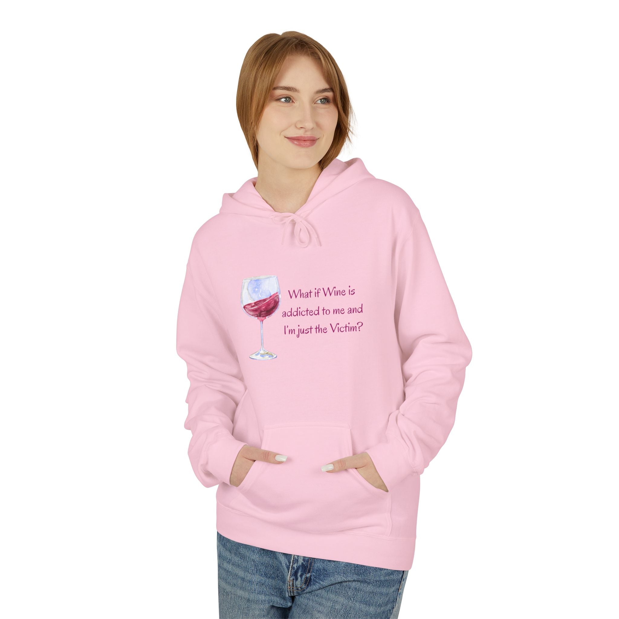 Woman Midweight Softstyle Fleece Hoodie - Wine addicted to me