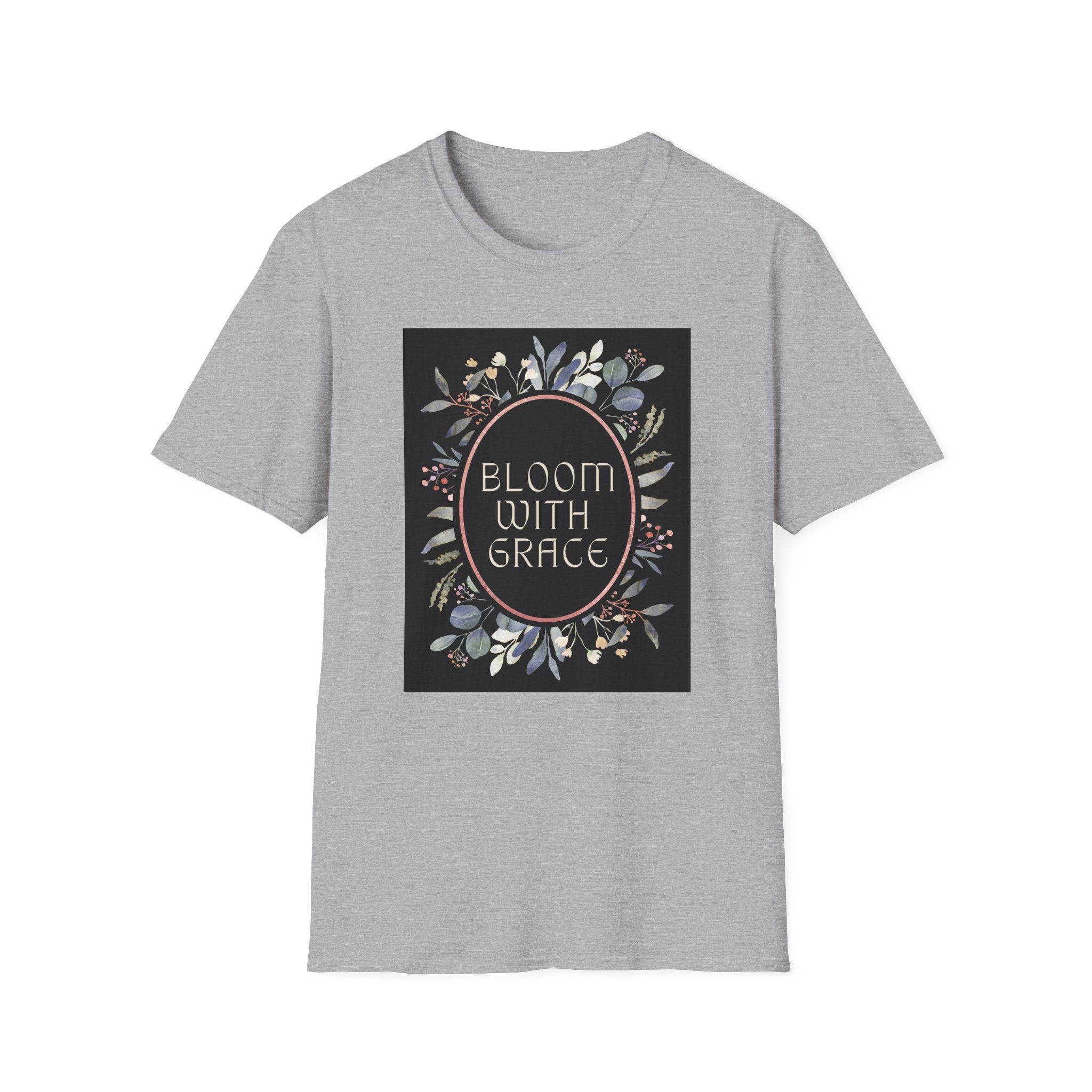 Women's Relaxed Tee - Bloom with Grace Back flowers
