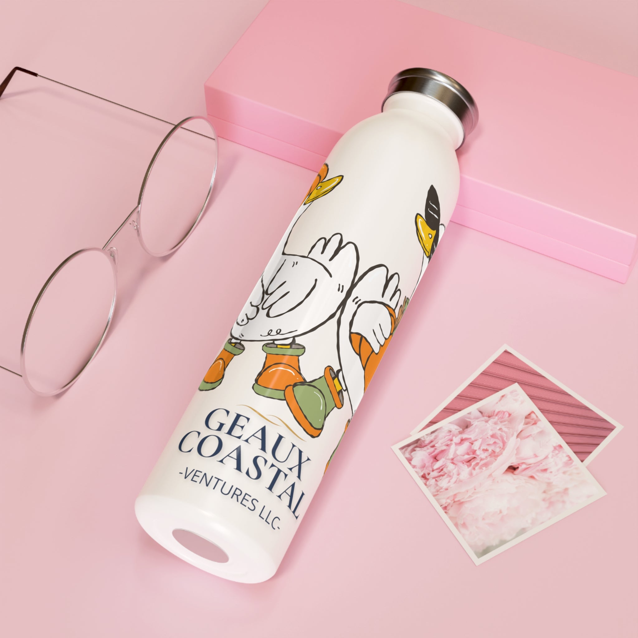 Slim Water Bottle - Ducks - Fall - Cute