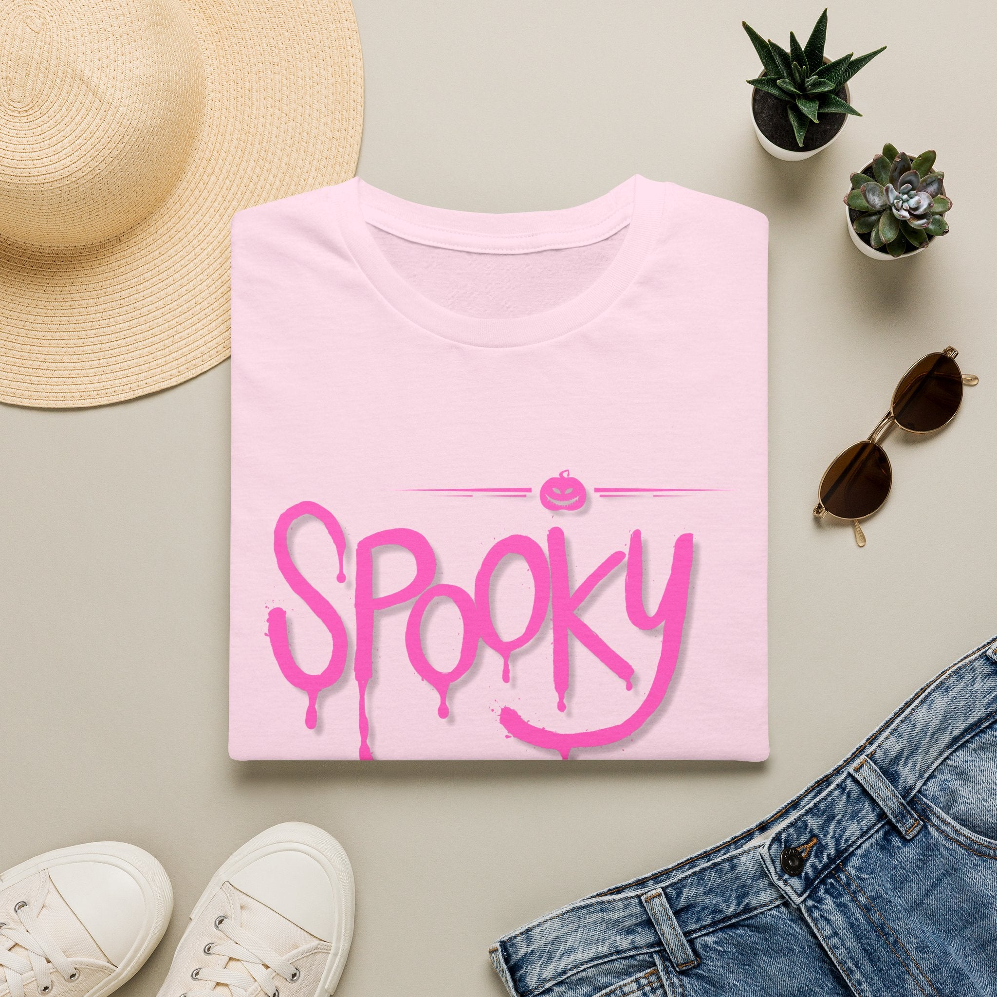 Womens Soft Tee Relaxed - Spooky Halloween Cute Tee