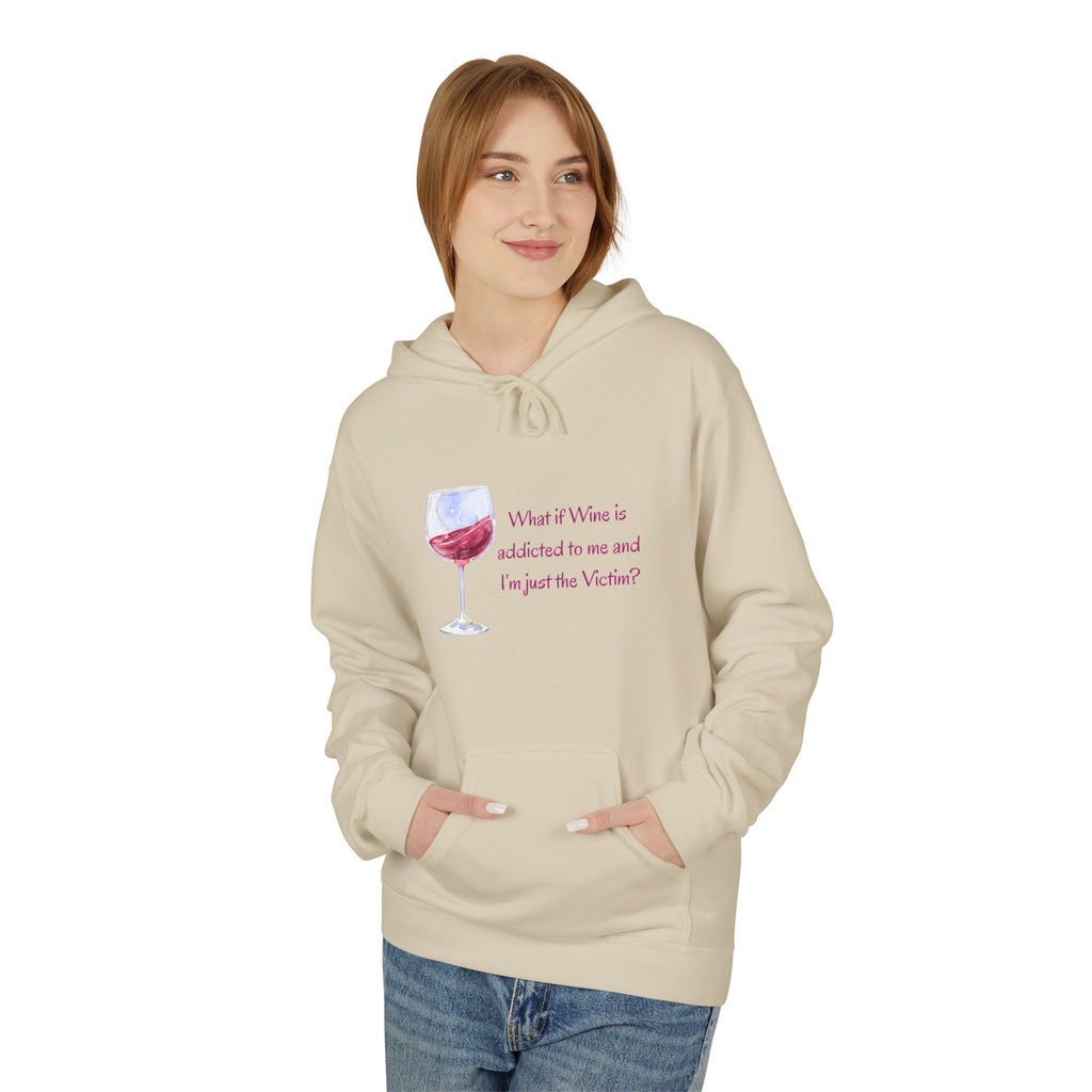 Woman Midweight Softstyle Fleece Hoodie - Wine addicted to me